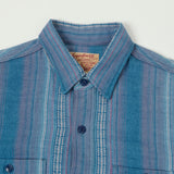 Sugar Cane Native American Dobby Work Shirt - Indigo