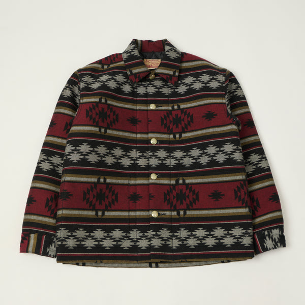 Sugar Cane Native American Jacquard Wool Jacket - Red/Black