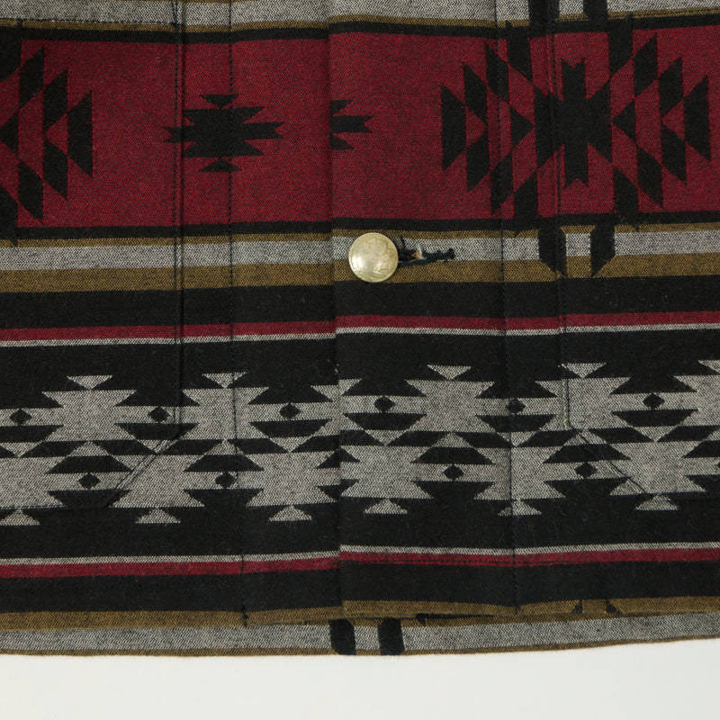 Sugar Cane Native American Jacquard Wool Jacket - Red/Black
