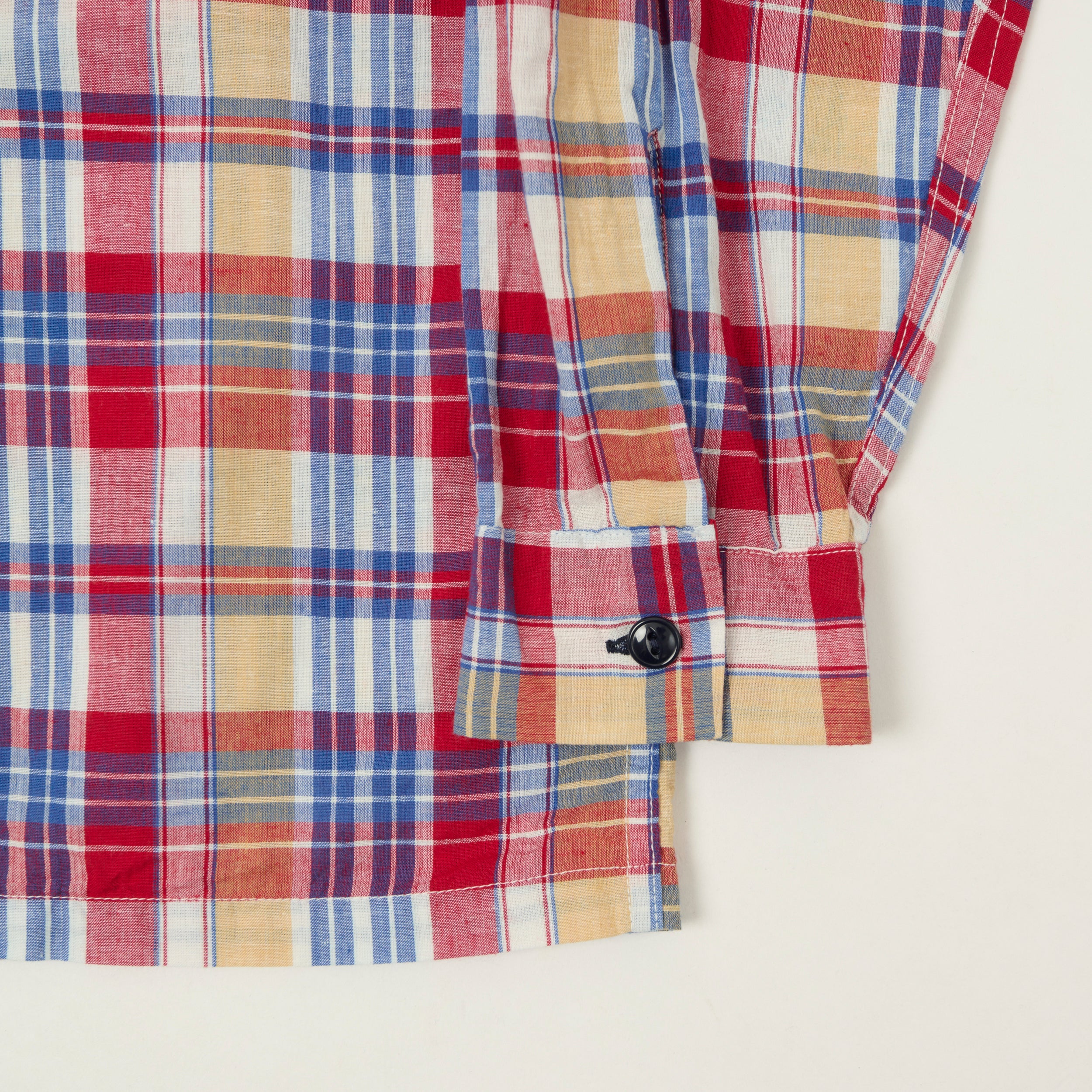 Sugar Cane Open Collar Madras Shirt - Multi/Red
