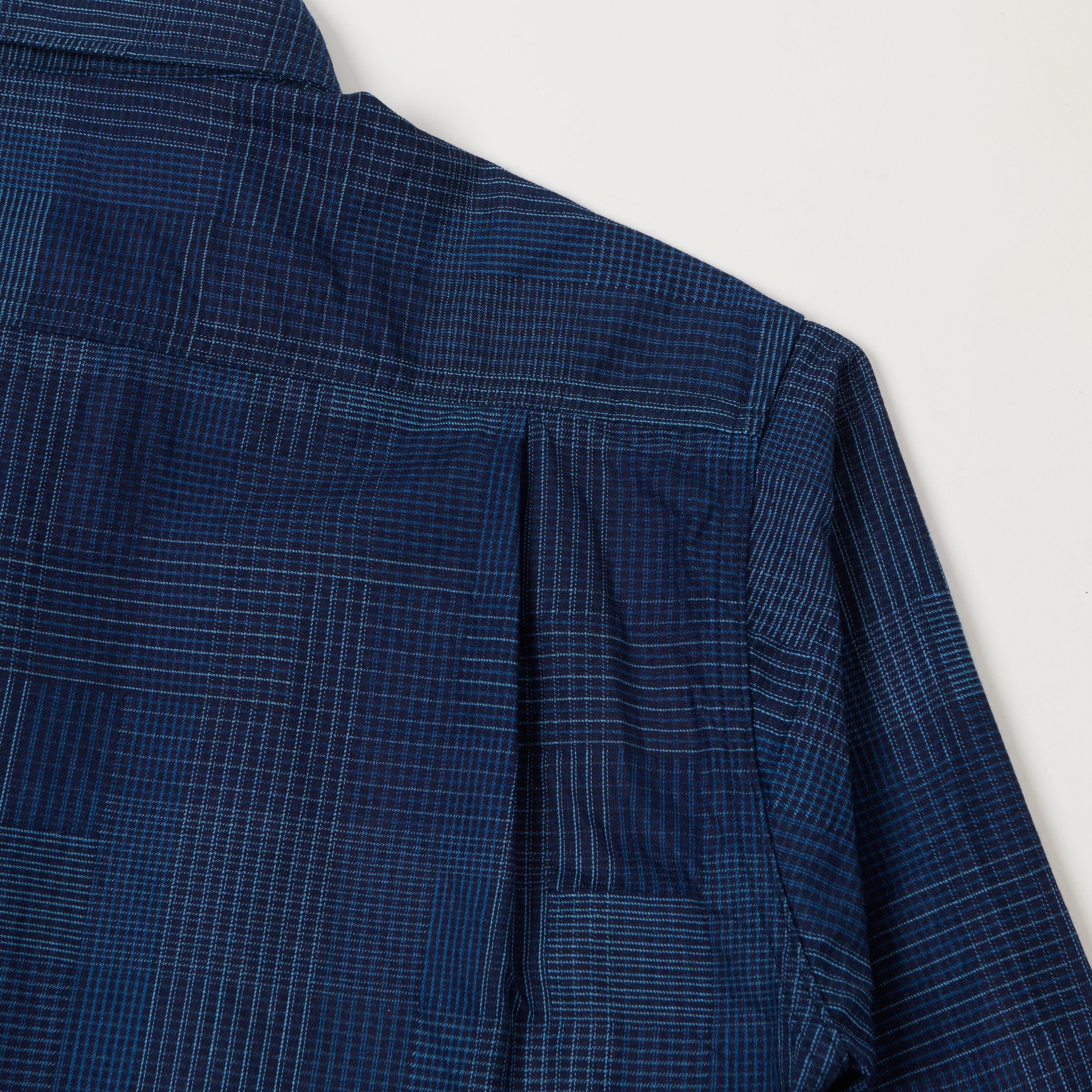 Sugar Cane Multi Check 'Patchwork' Shirt - Dark Indigo