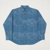 Sugar Cane Multi Check 'Patchwork' Shirt - Light Indigo