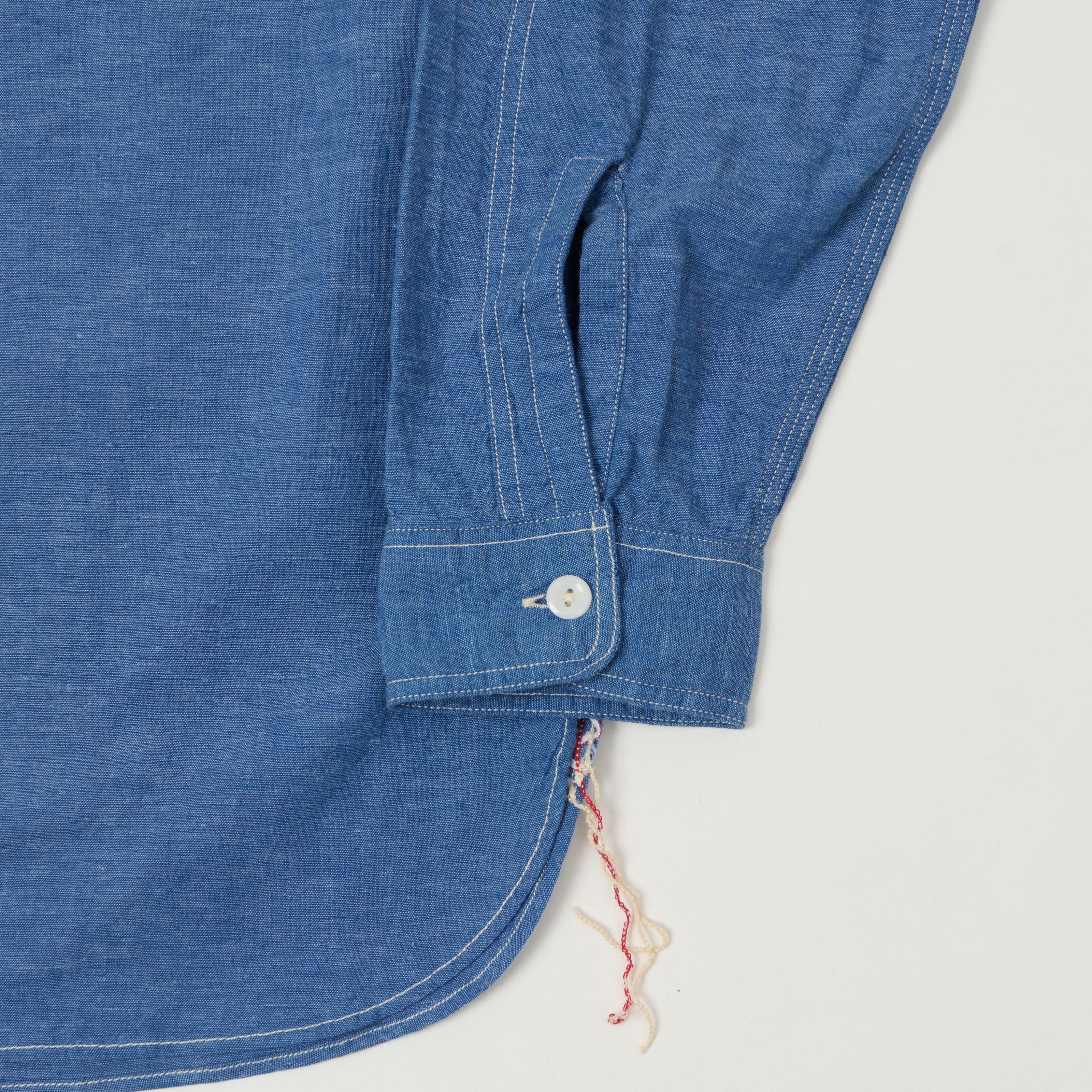 Sugar Cane 'Beta' Chambray Work Shirt - Indigo