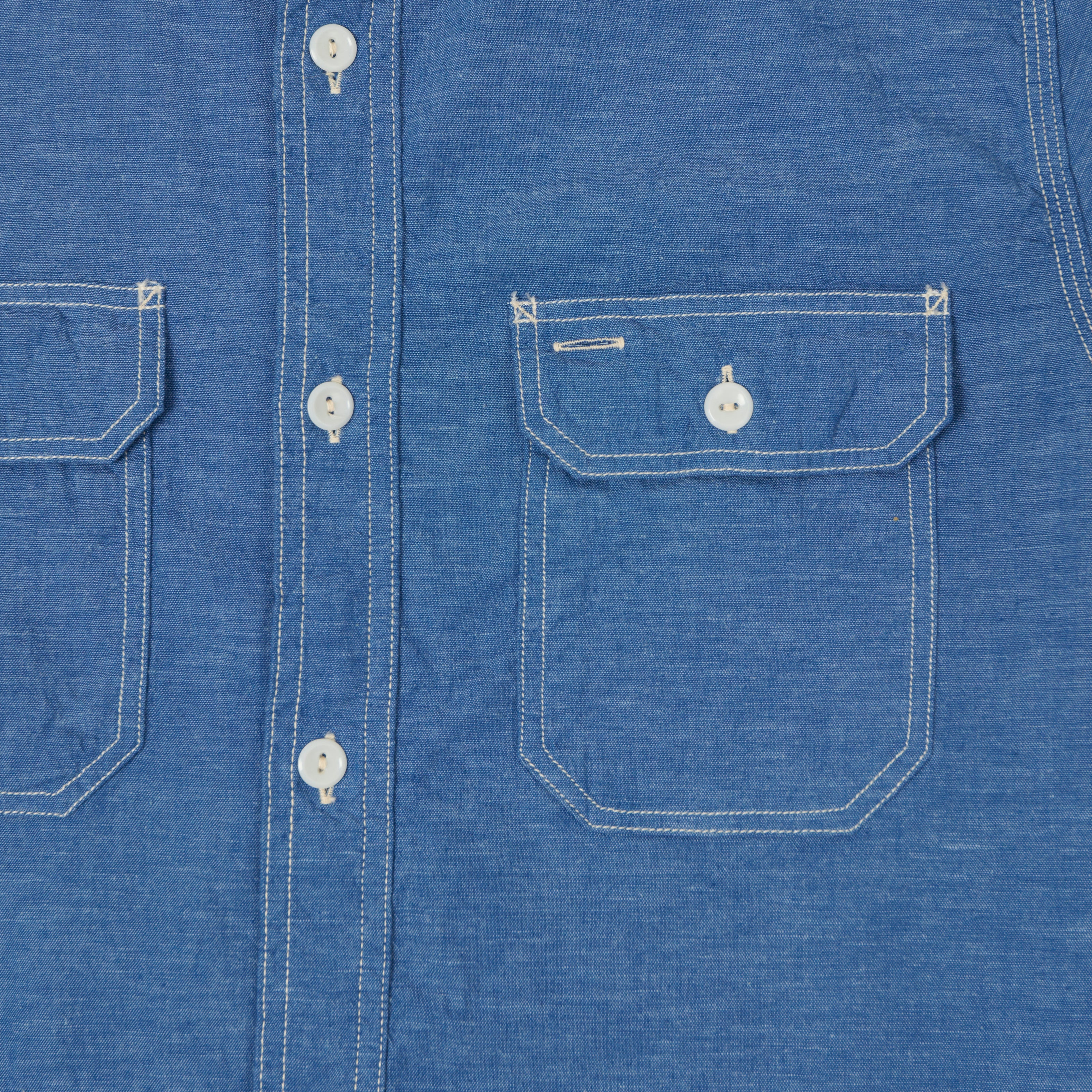 Sugar Cane 'Beta' Chambray Work Shirt - Indigo