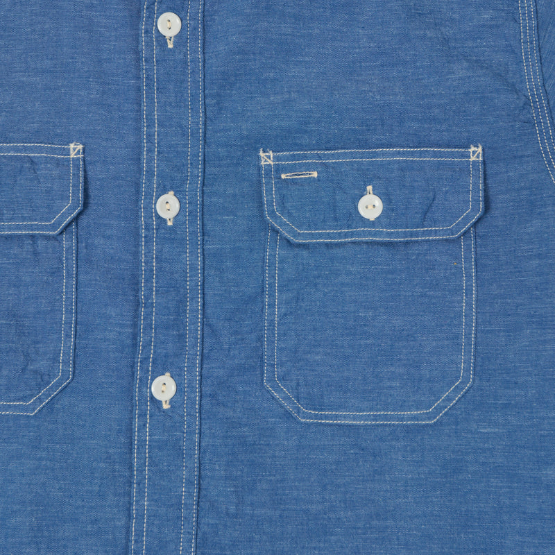 Sugar Cane 'Beta' Chambray Work Shirt - Indigo