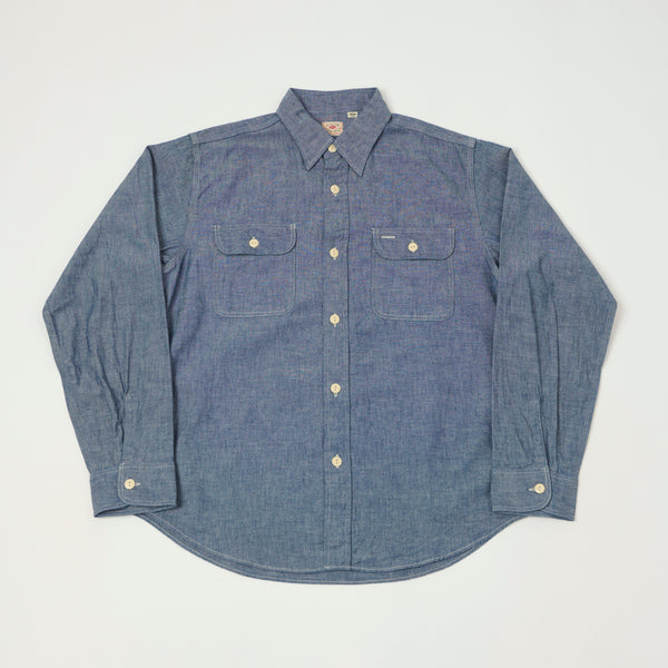 Sugar Cane Chambray Work Shirt - Navy
