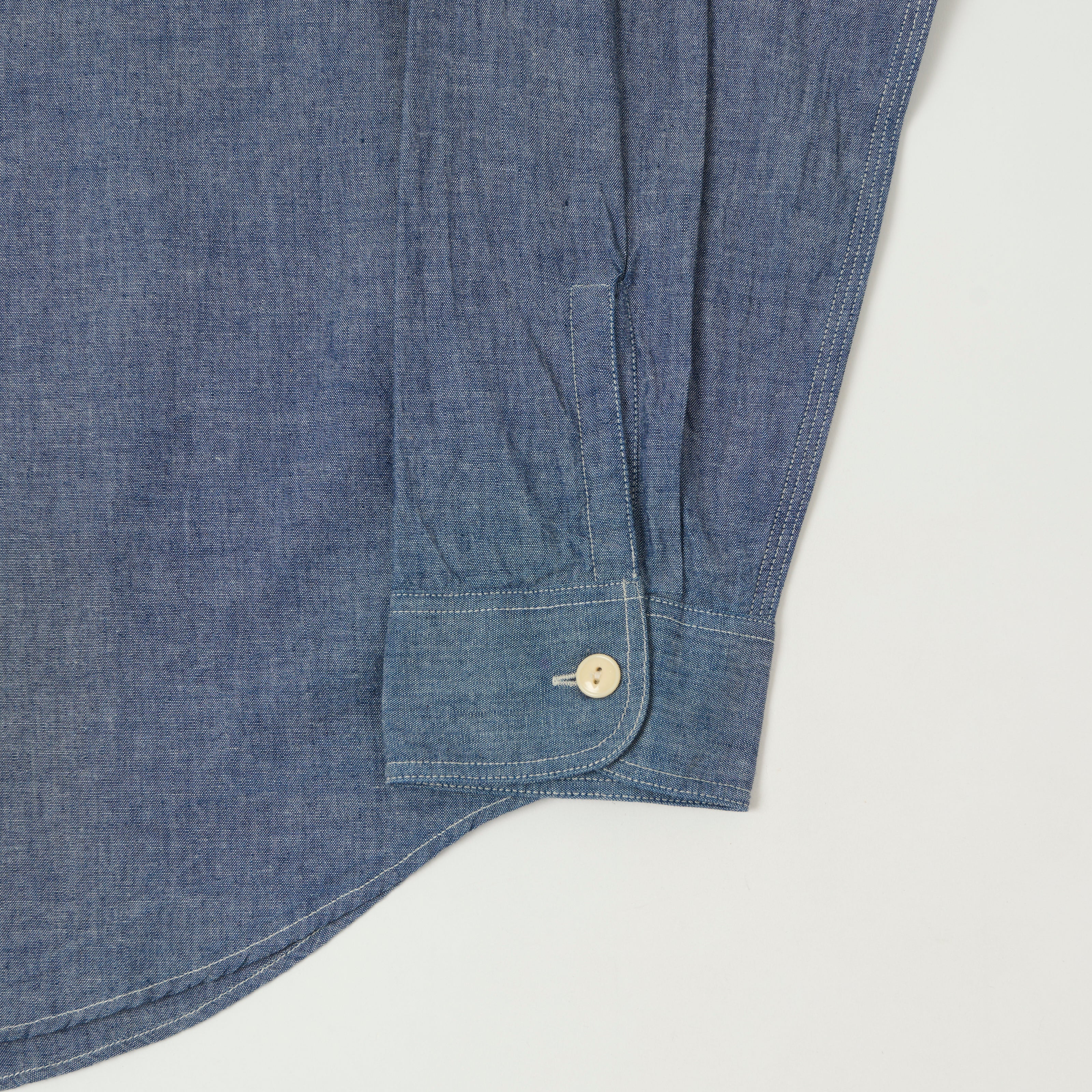 Sugar Cane Chambray Work Shirt - Navy