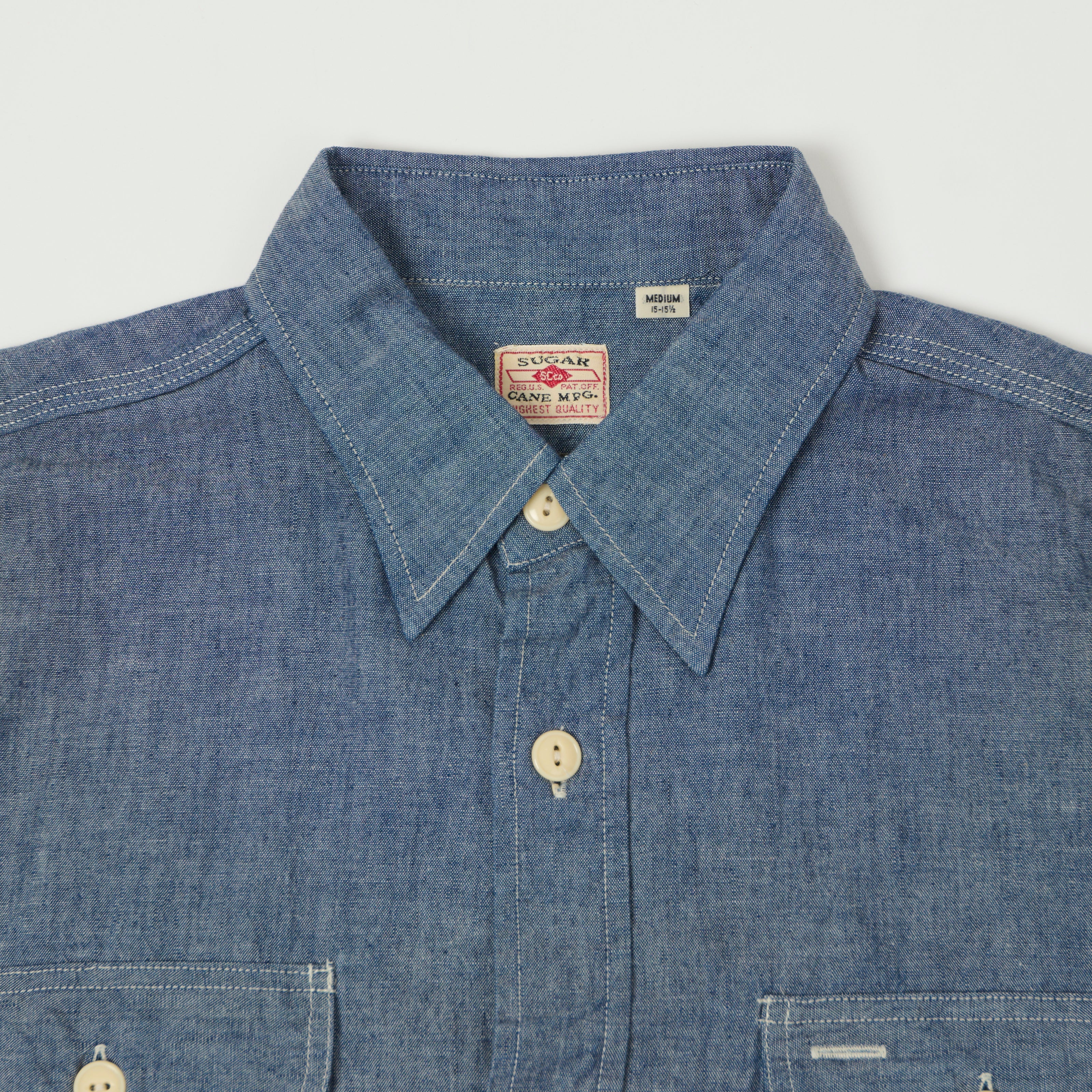 Sugar Cane Chambray Work Shirt - Navy