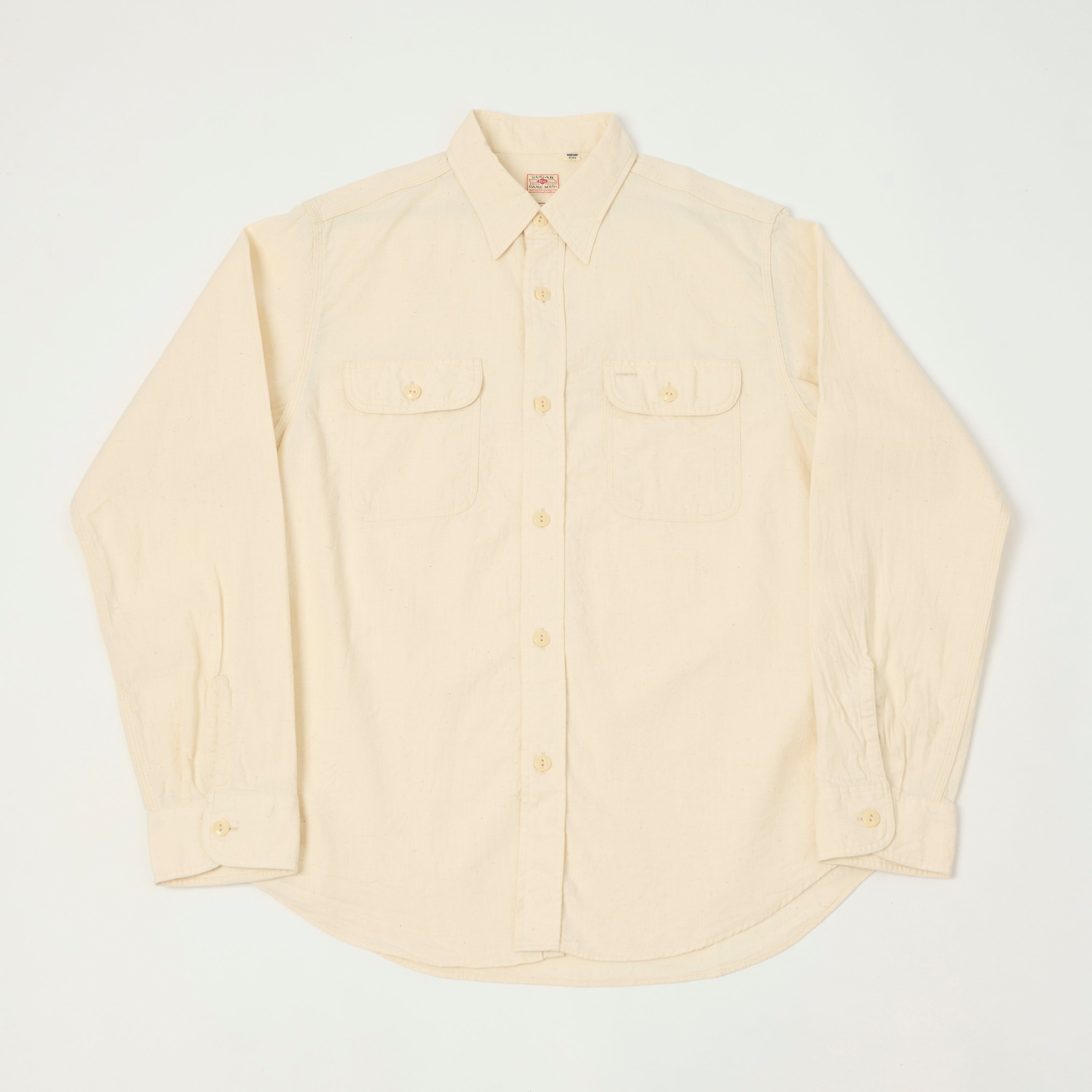 Sugar Cane Chambray Work Shirt - White