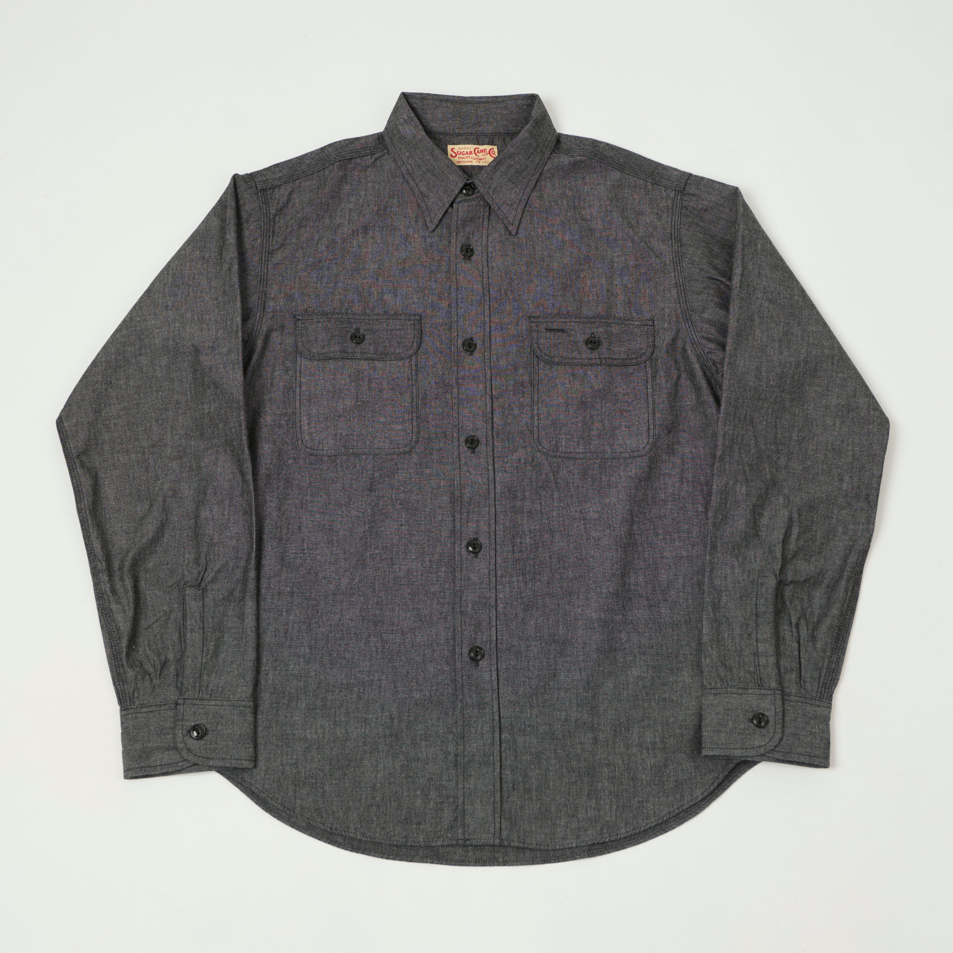 Sugar Cane Chambray Work Shirt - Charcoal
