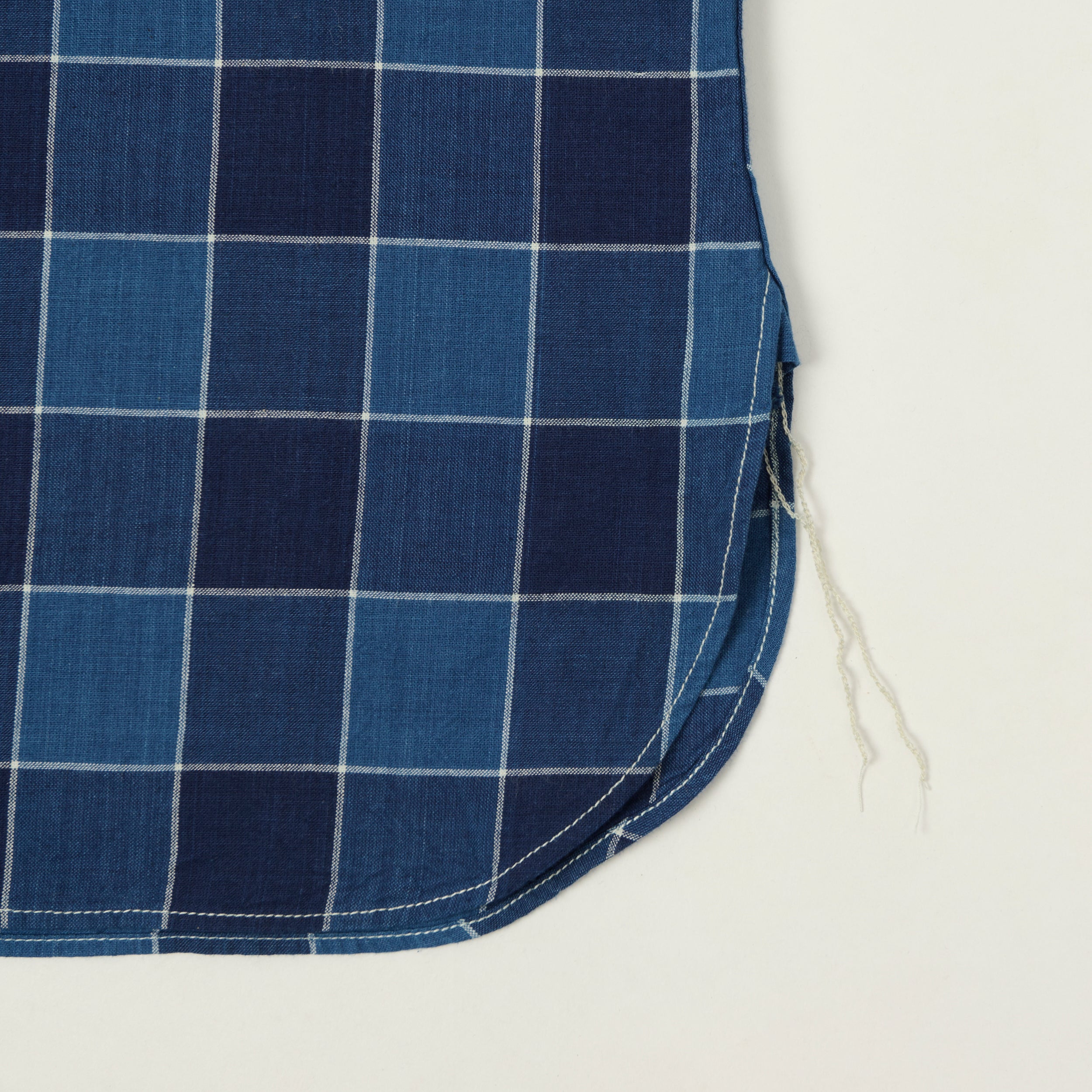 Sugar Cane Short Sleeve Plaid Work Shirt - Indigo