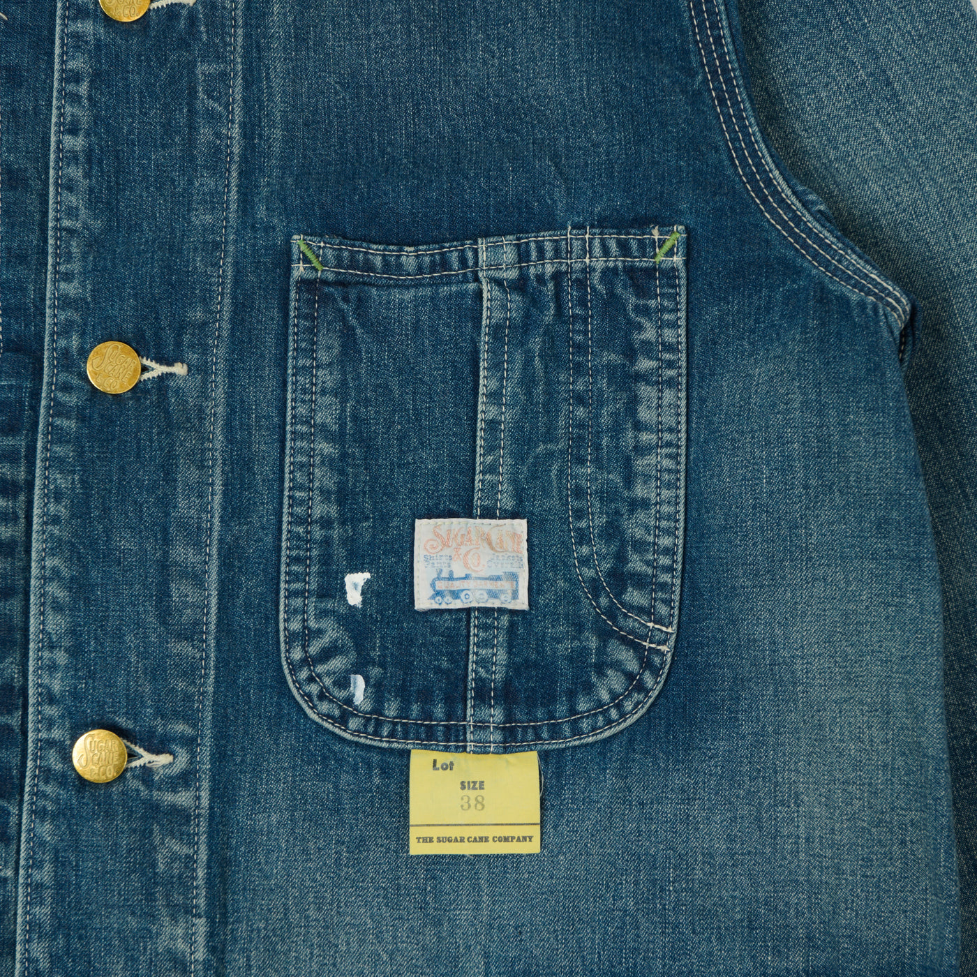 Sugar Cane 11oz Denim Work Coat - Splatter Wash