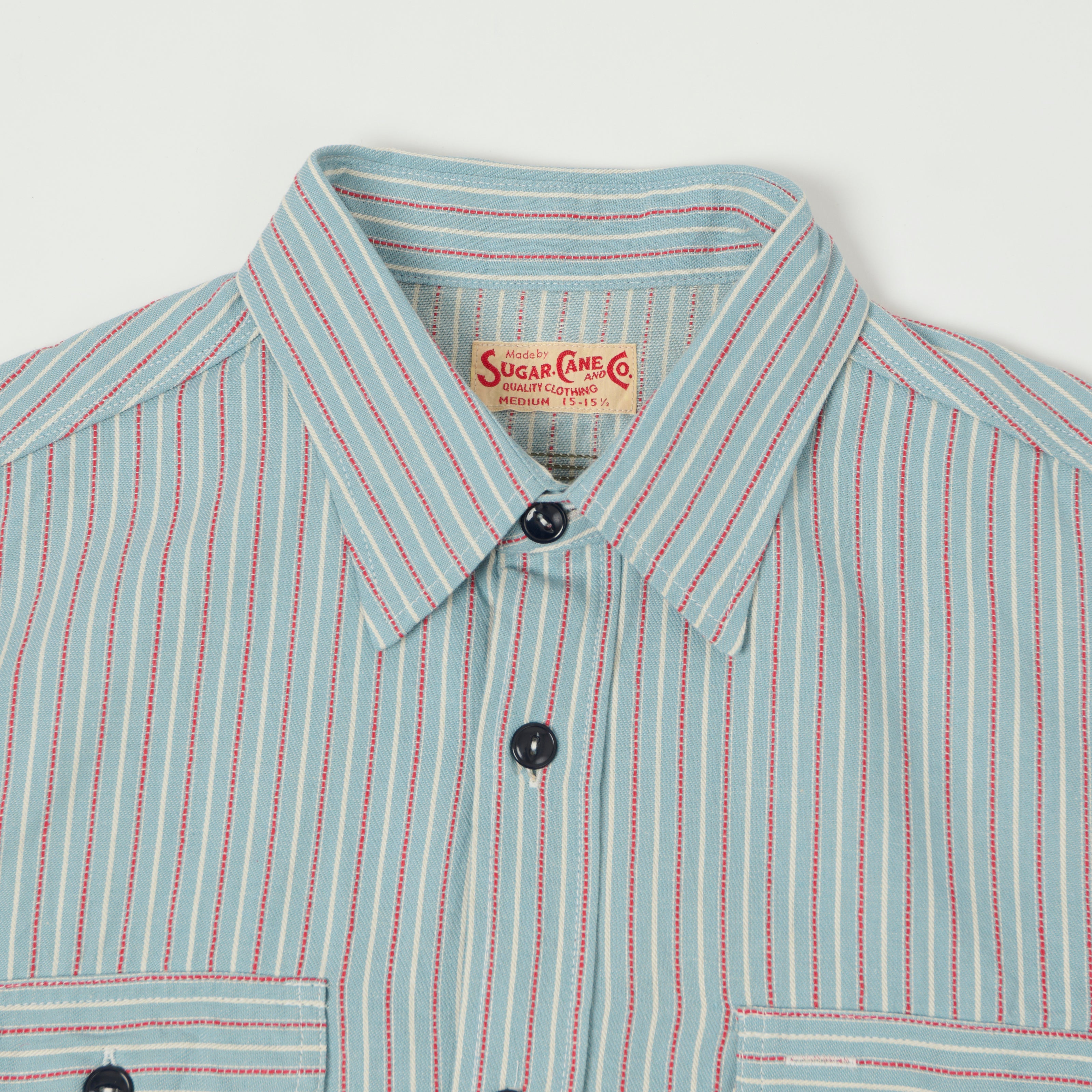 Sugar Cane Dobby Stripe Work Shirt - Blue/Red – SON OF A STAG