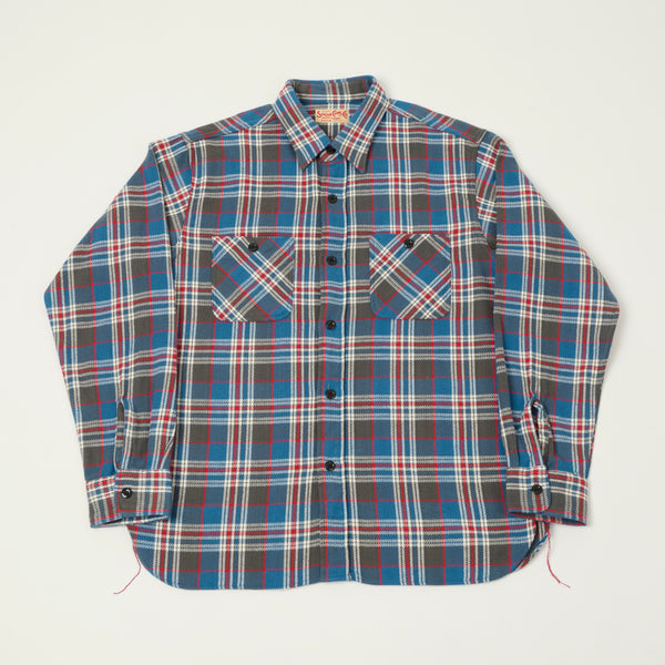 トップス SUGAR CANE SC28952 TWILL CHECK WORK SHIR Sugar Cane Twill Check Work Shirt - Blue – SON OF A STAG