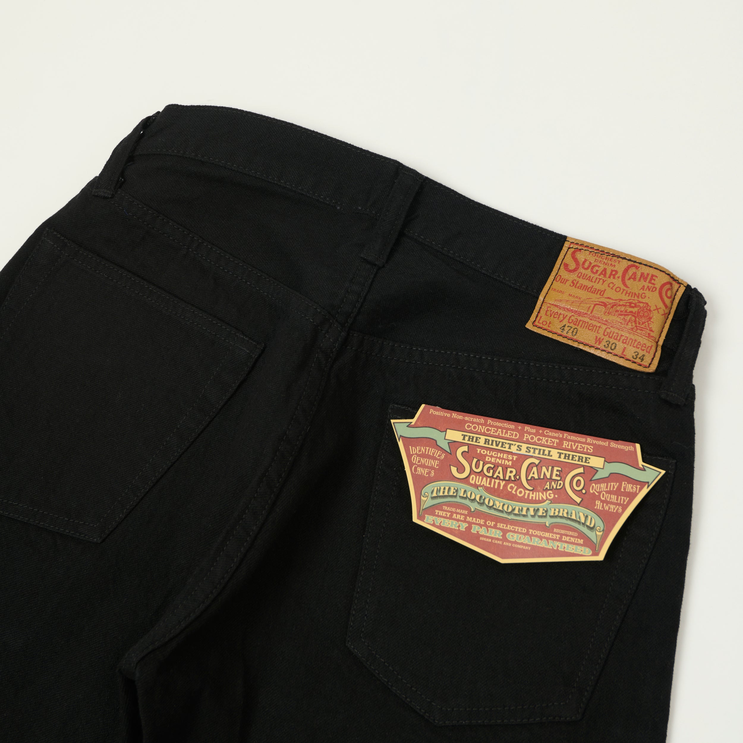 Sugar Cane 'Type III Model' 13oz Slim Straight Jeans - Black