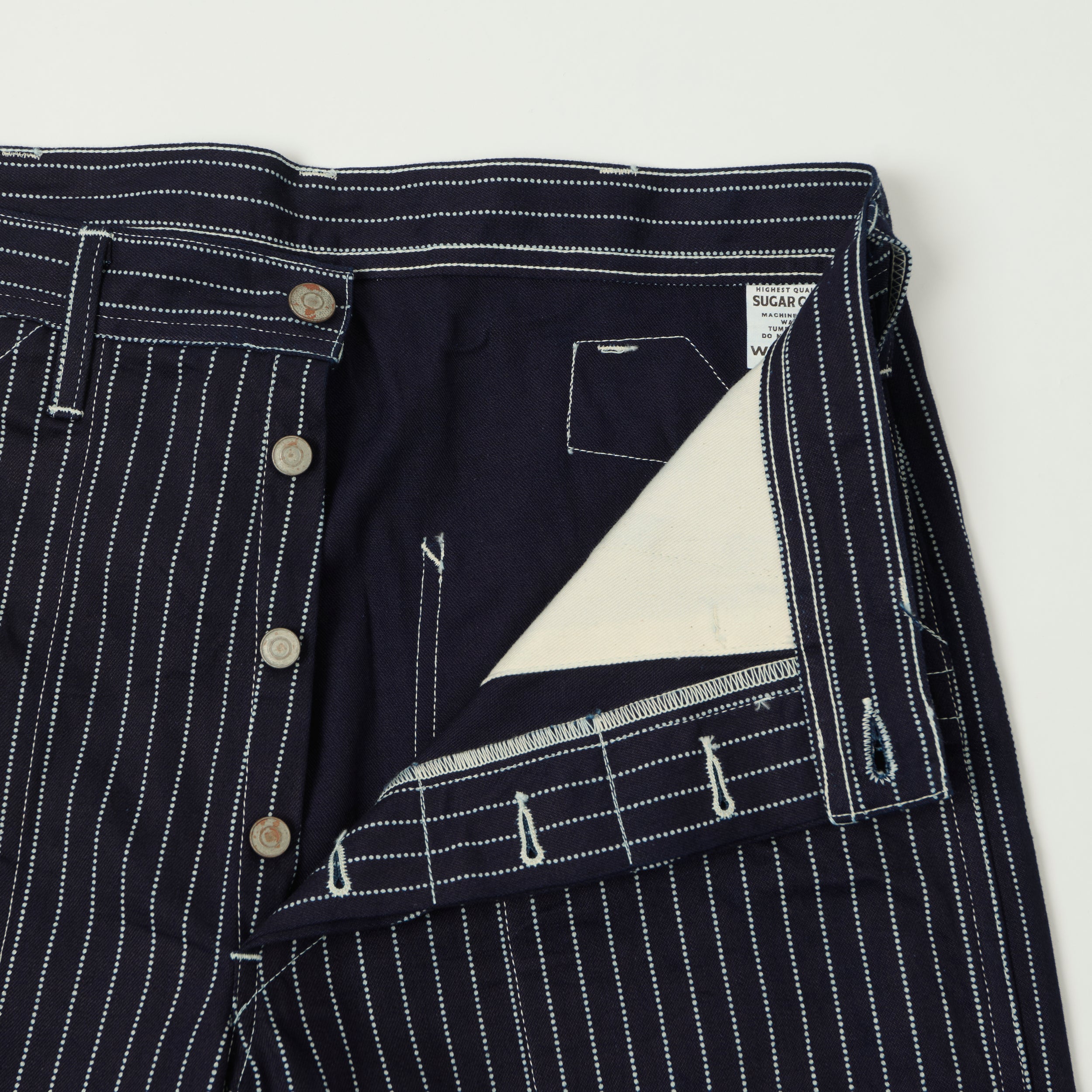 Sugar Cane 9oz Wabash Stripe Engineer Pants - Indigo