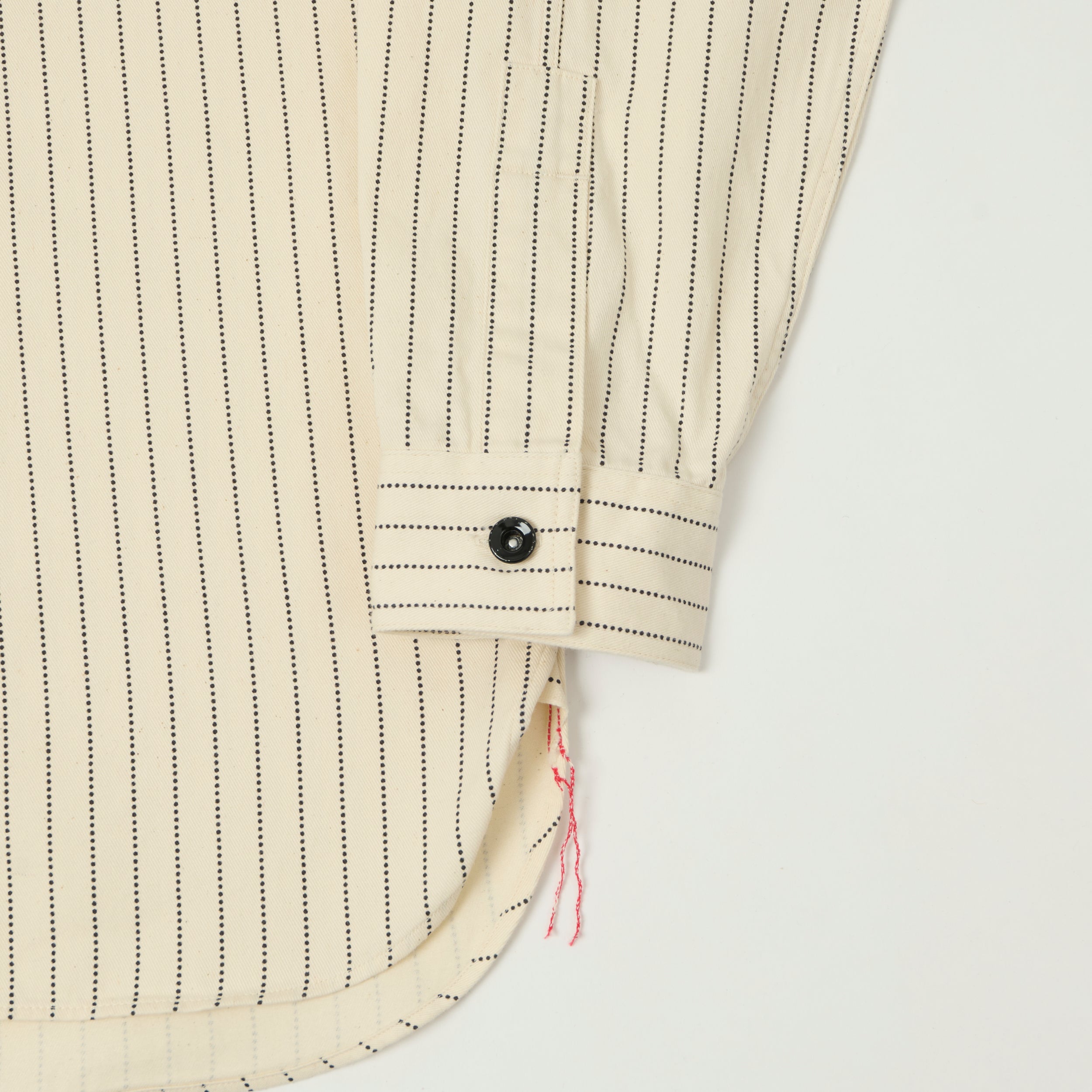 Sugar Cane Wabash Stripe Work Shirt - White