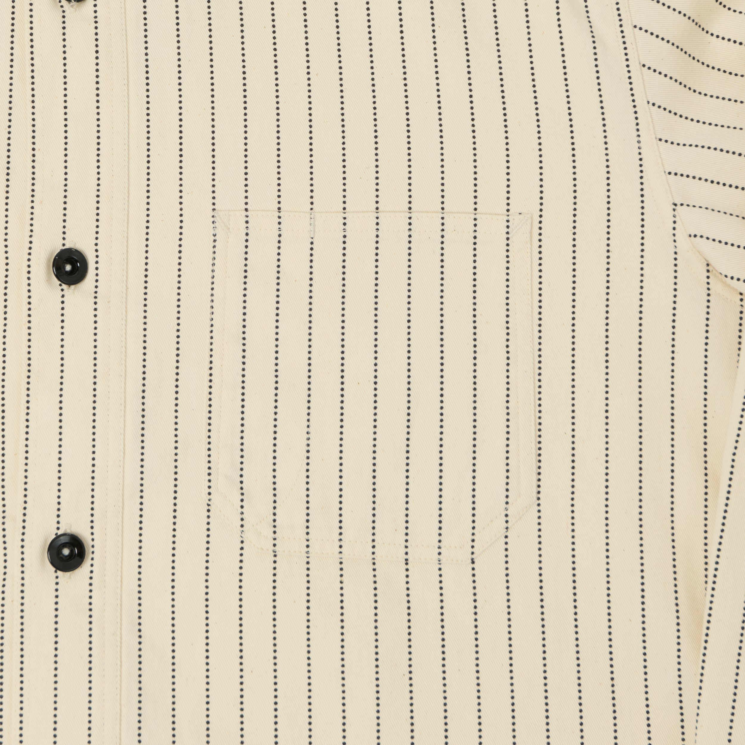 Sugar Cane Wabash Stripe Work Shirt - White