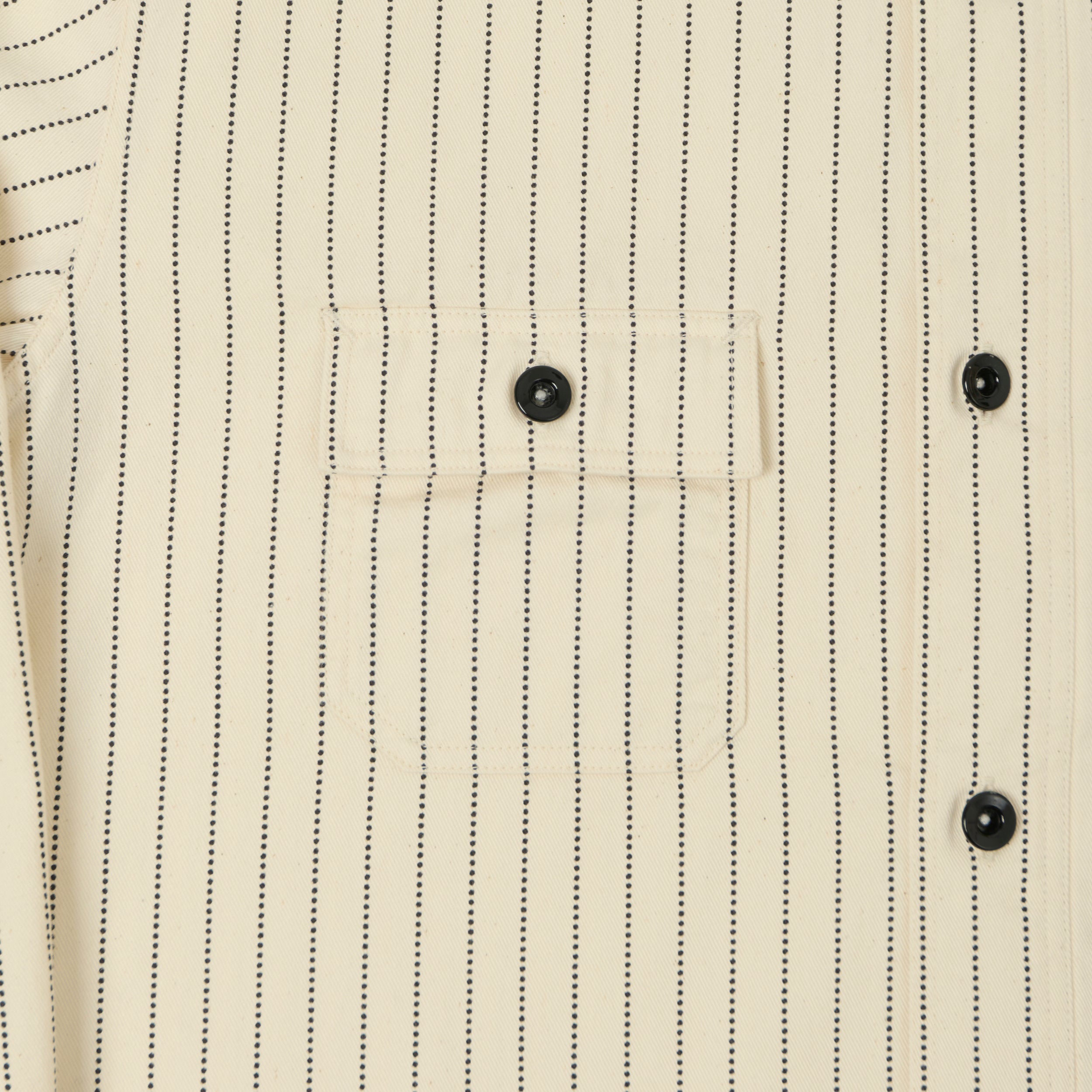 Sugar Cane Wabash Stripe Work Shirt - White