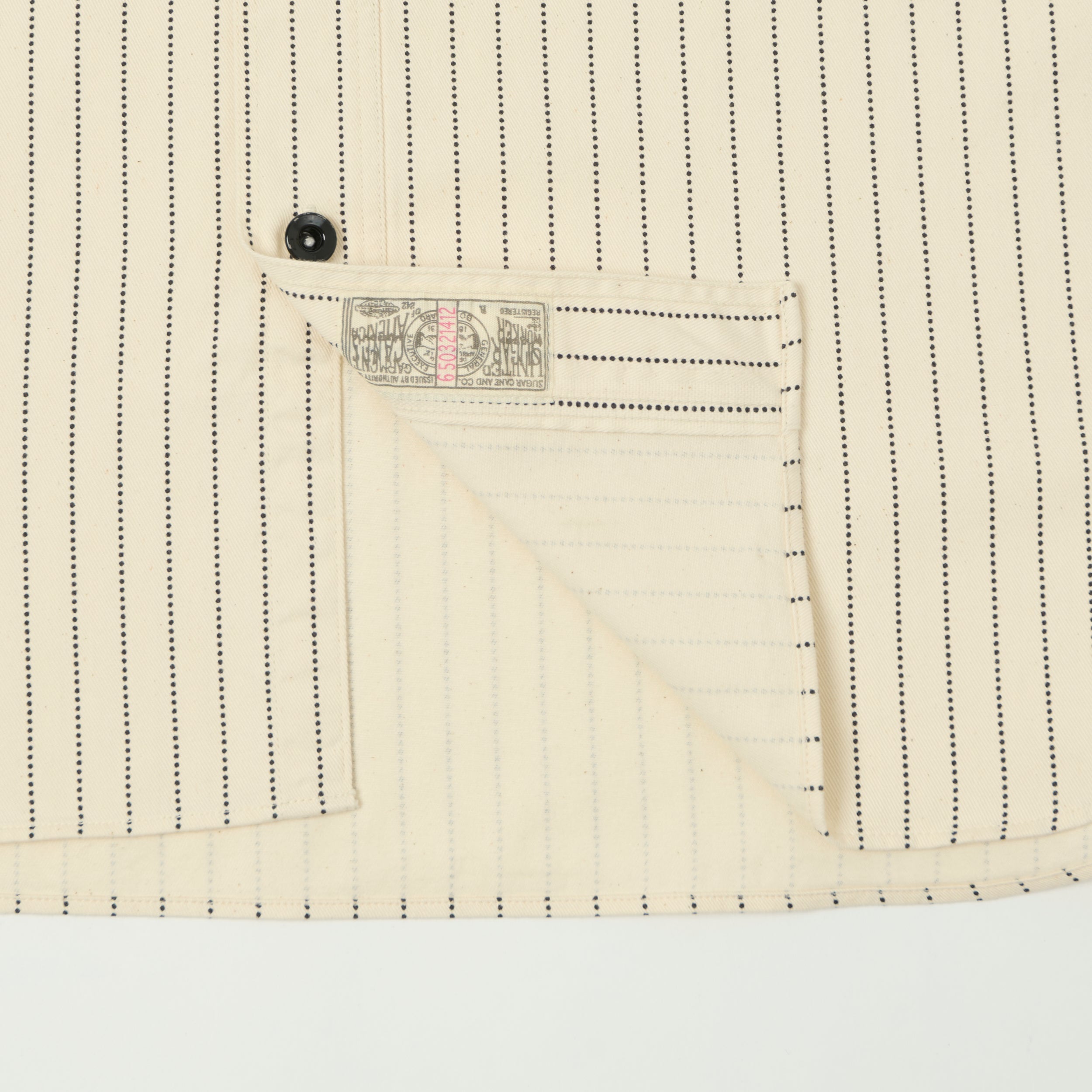 Sugar Cane Wabash Stripe Work Shirt - White