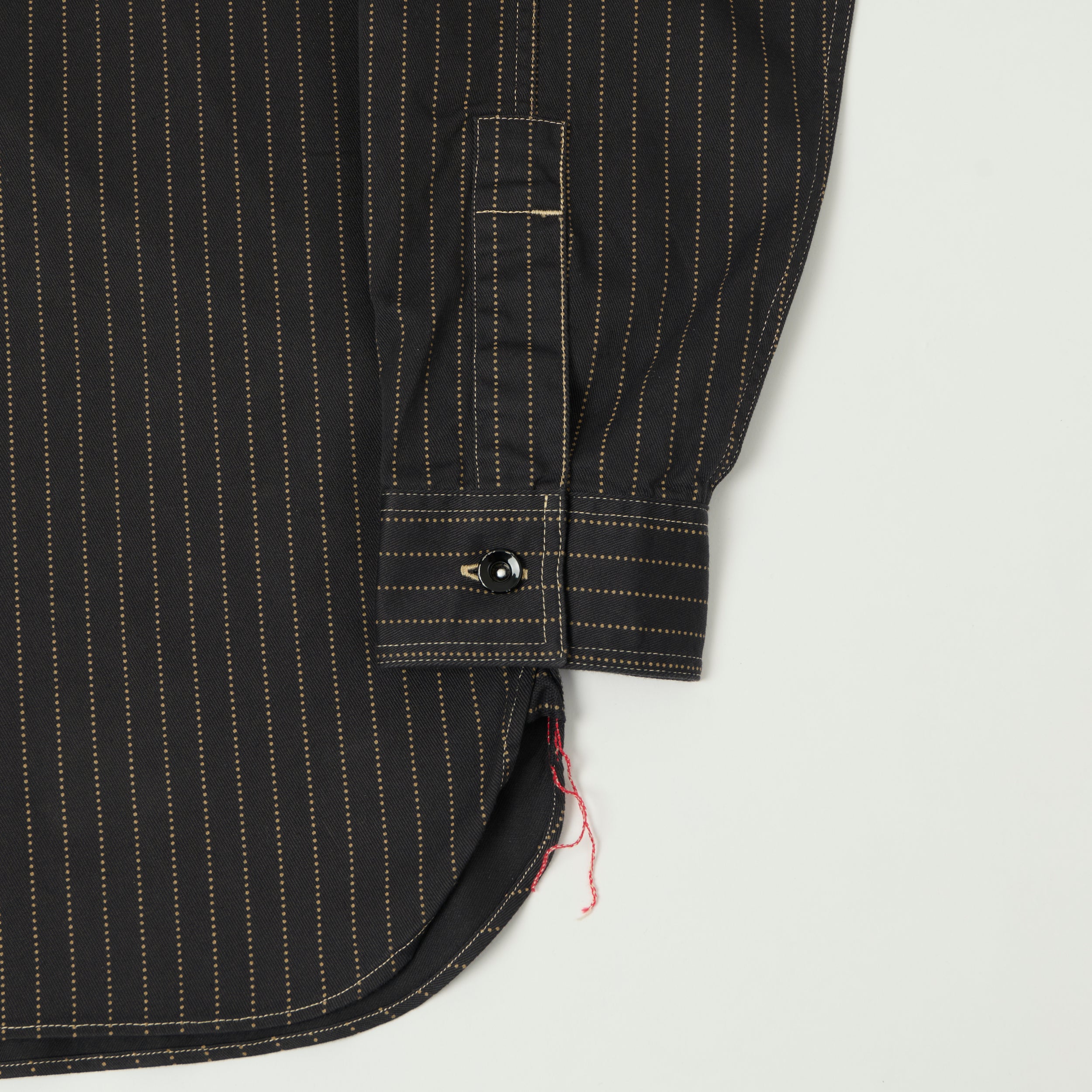 Sugar Cane Wabash Stripe Work Shirt - Black