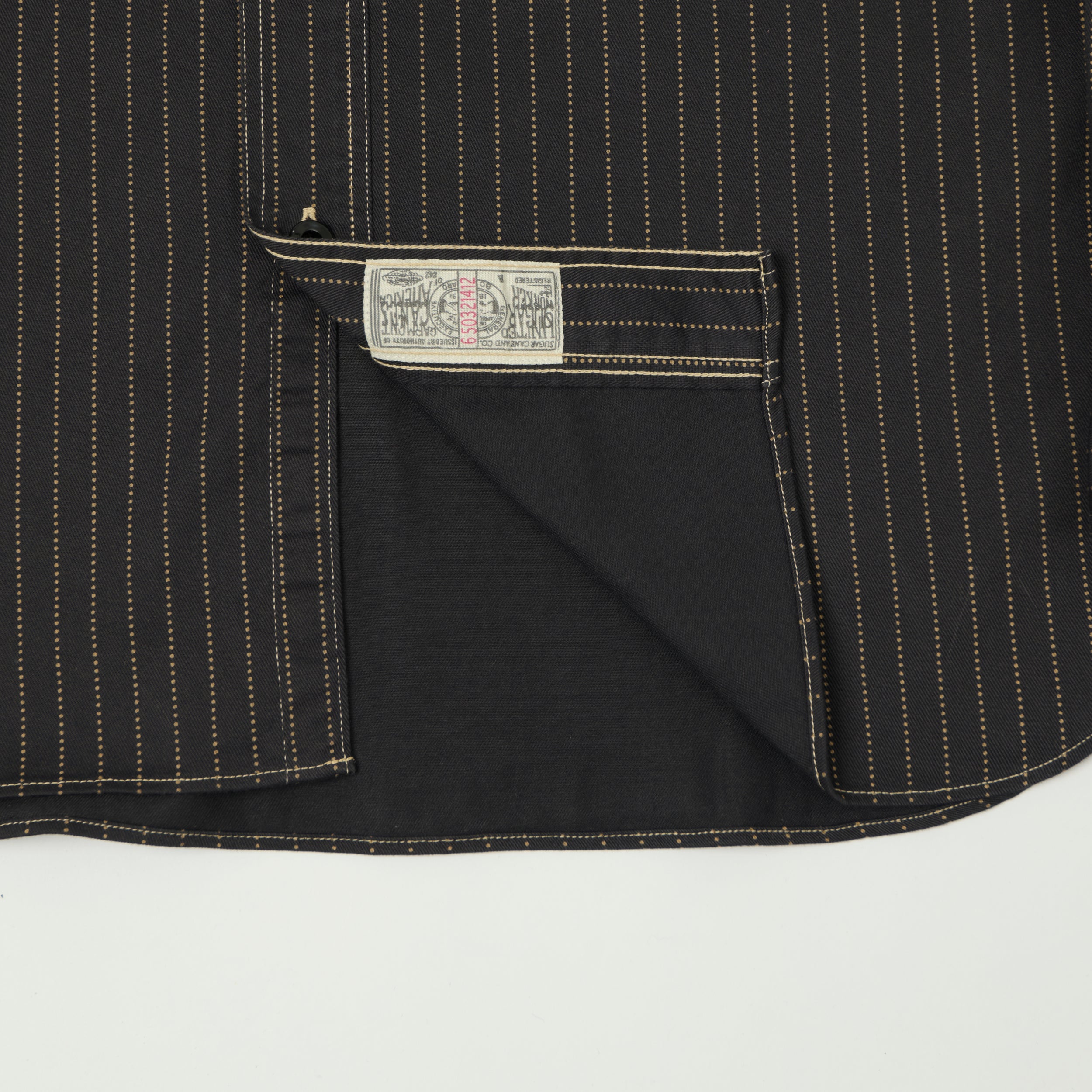 Sugar Cane Wabash Stripe Work Shirt - Black
