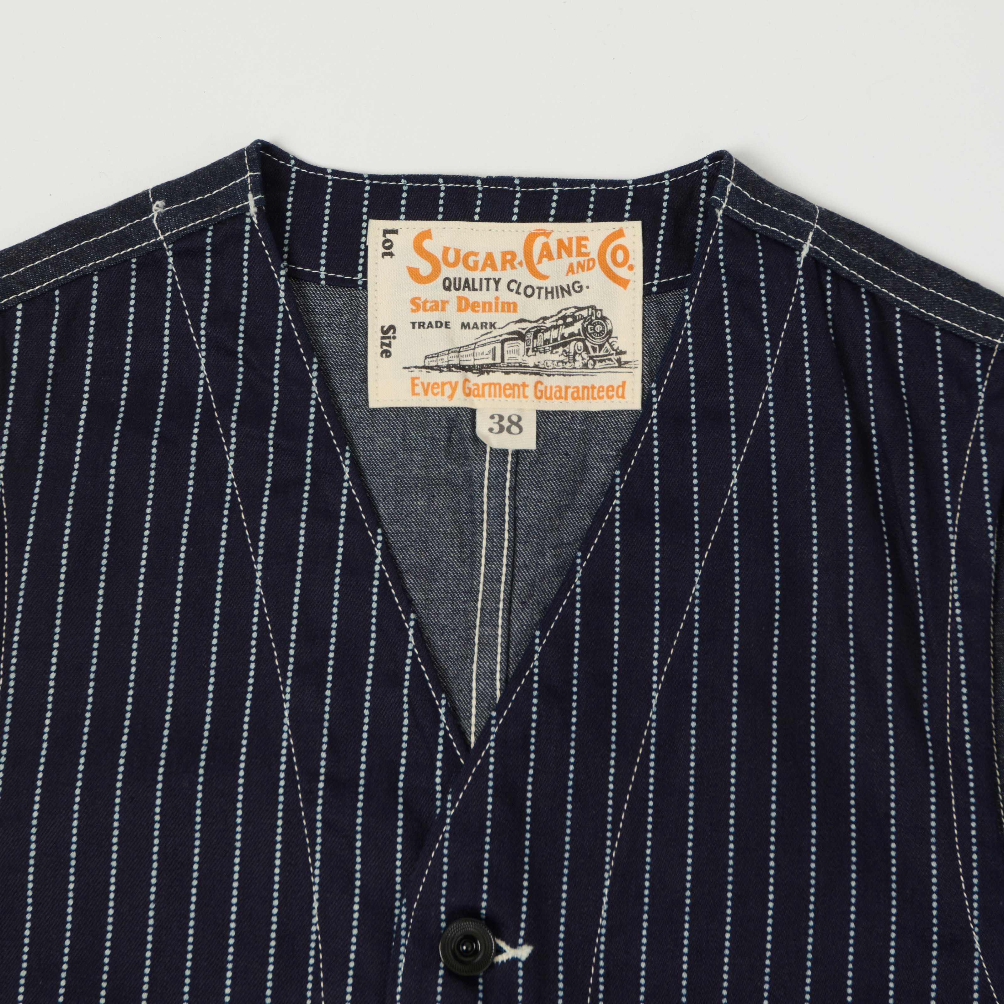 Sugar Cane Wabash Engineers Vest - Indigo