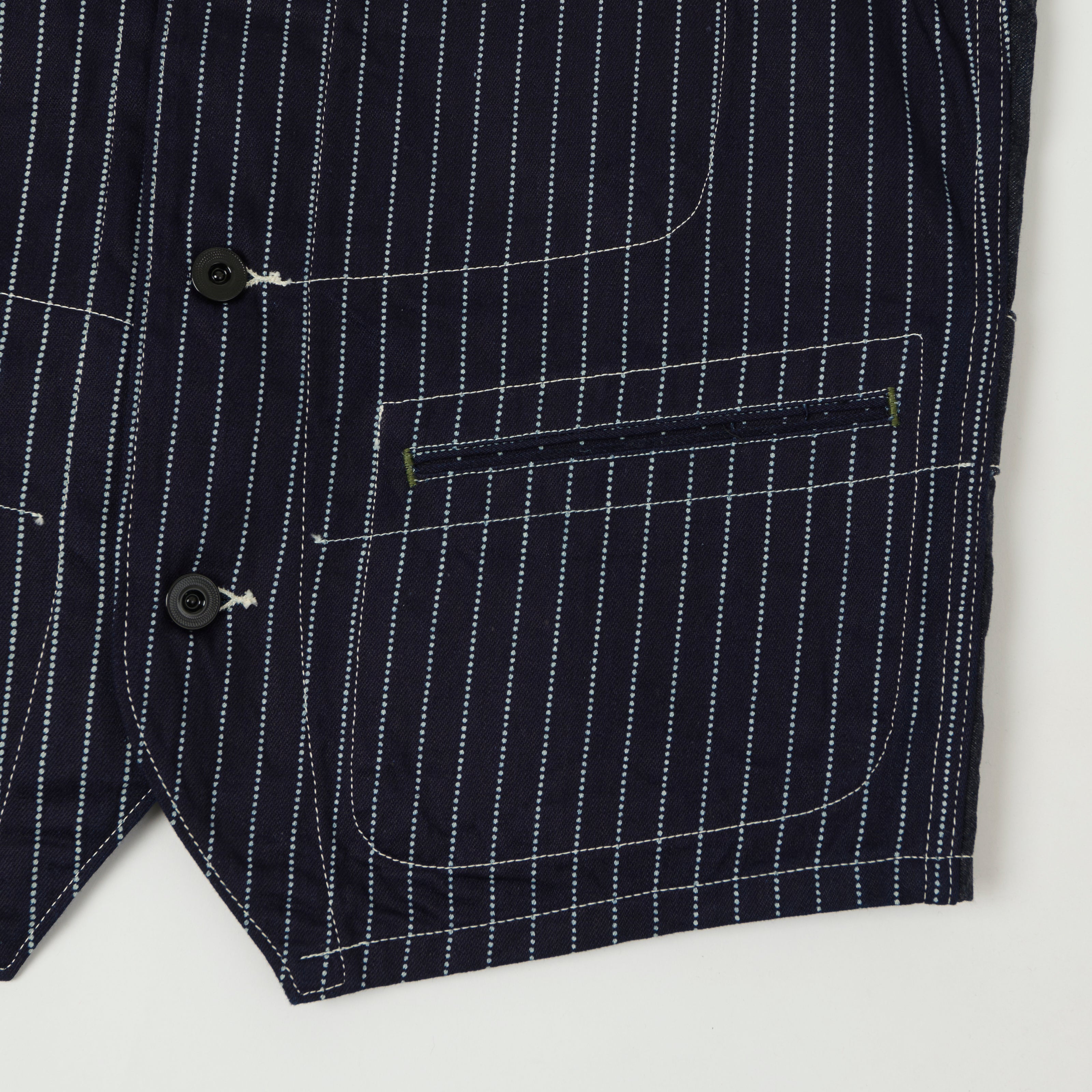 Sugar Cane Wabash Engineers Vest - Indigo