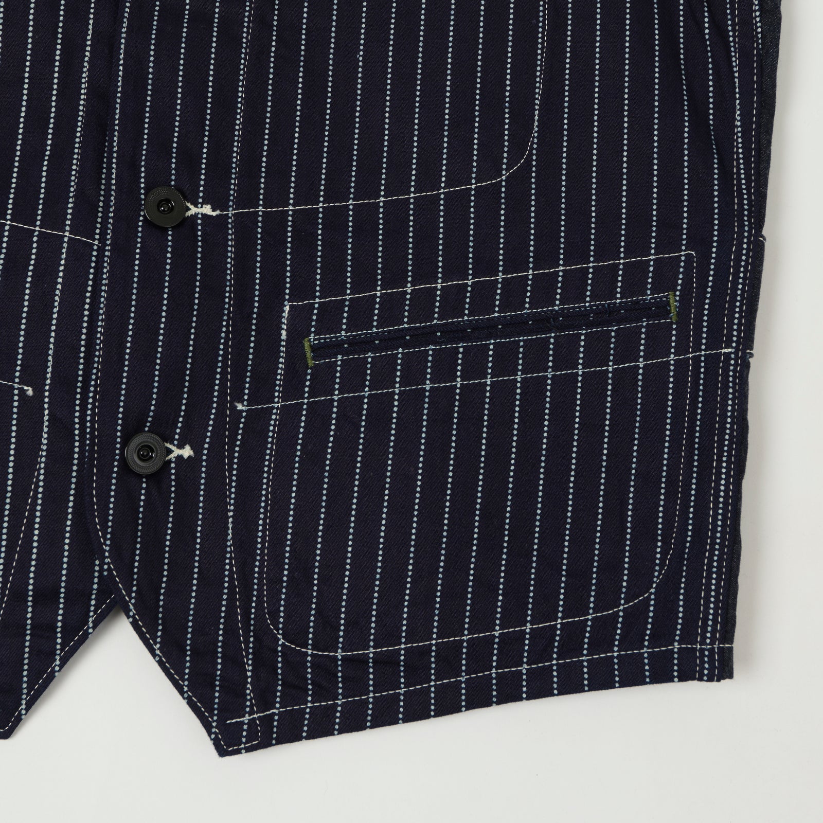 トップス SUGAR CANE WABASH STRIPE WORK VEST 40 Sugar Cane, Standard Vest, Wabash Stripe – Wardrobe 19