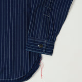 Sugar Cane Wabash Stripe Work Shirt - Indigo