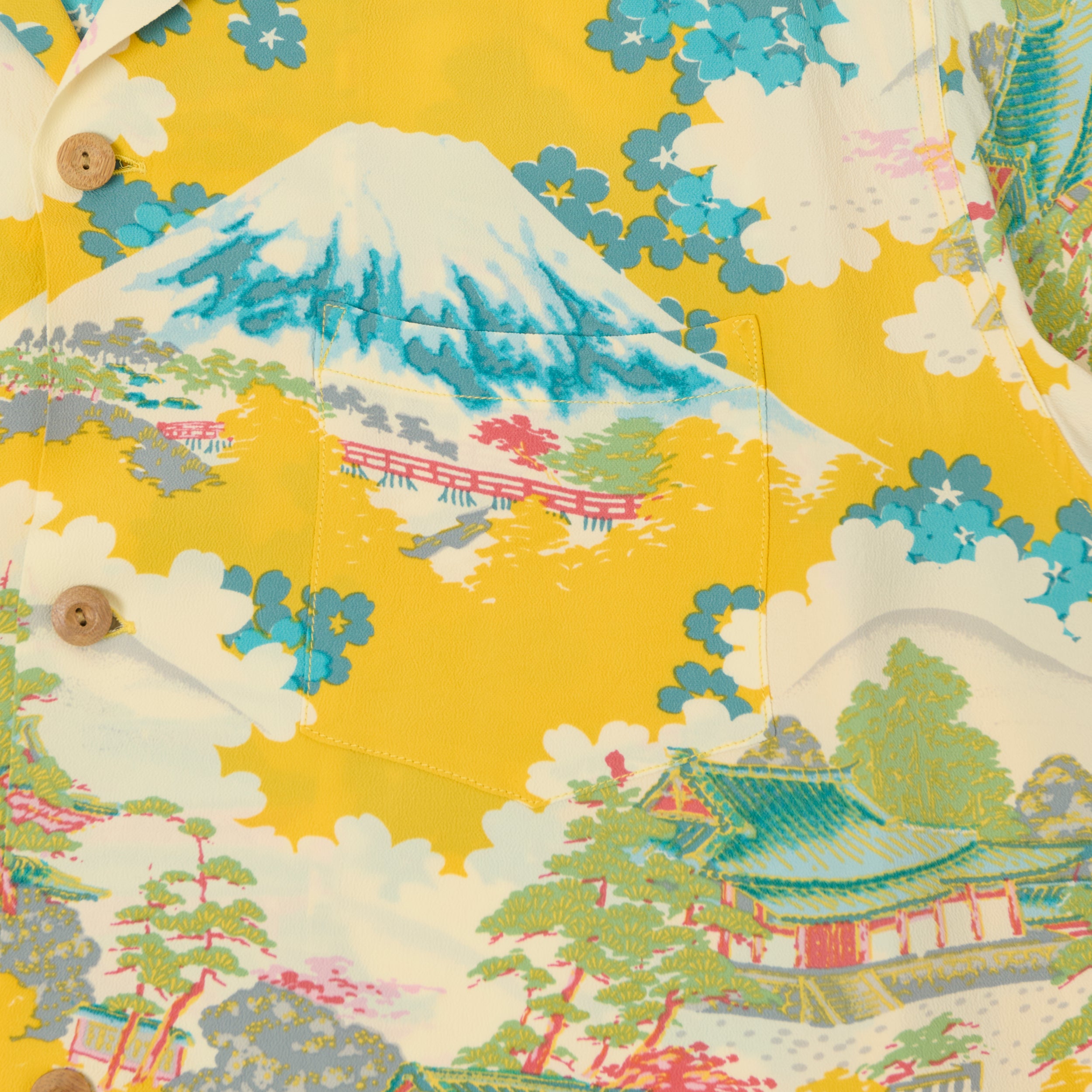 Sun Surf 'Arashiyama' Short Sleeve Hawaiian Shirt - Yellow