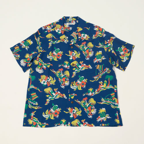 Sun Surf 'Island Trip' Short Sleeve Hawaiian Shirt - Navy
