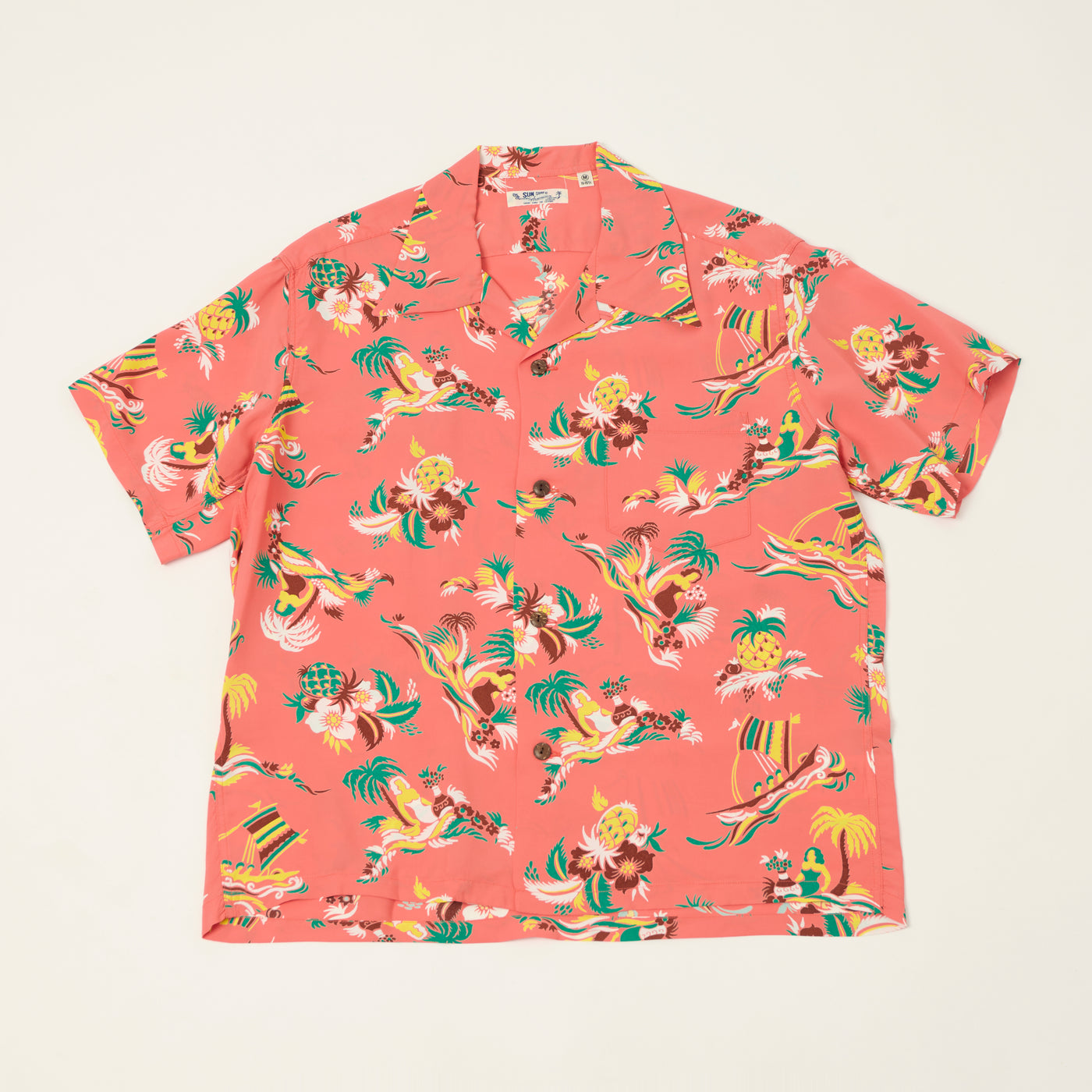 Sun Surf 'Island Trip' Short Sleeve Hawaiian Shirt - Red