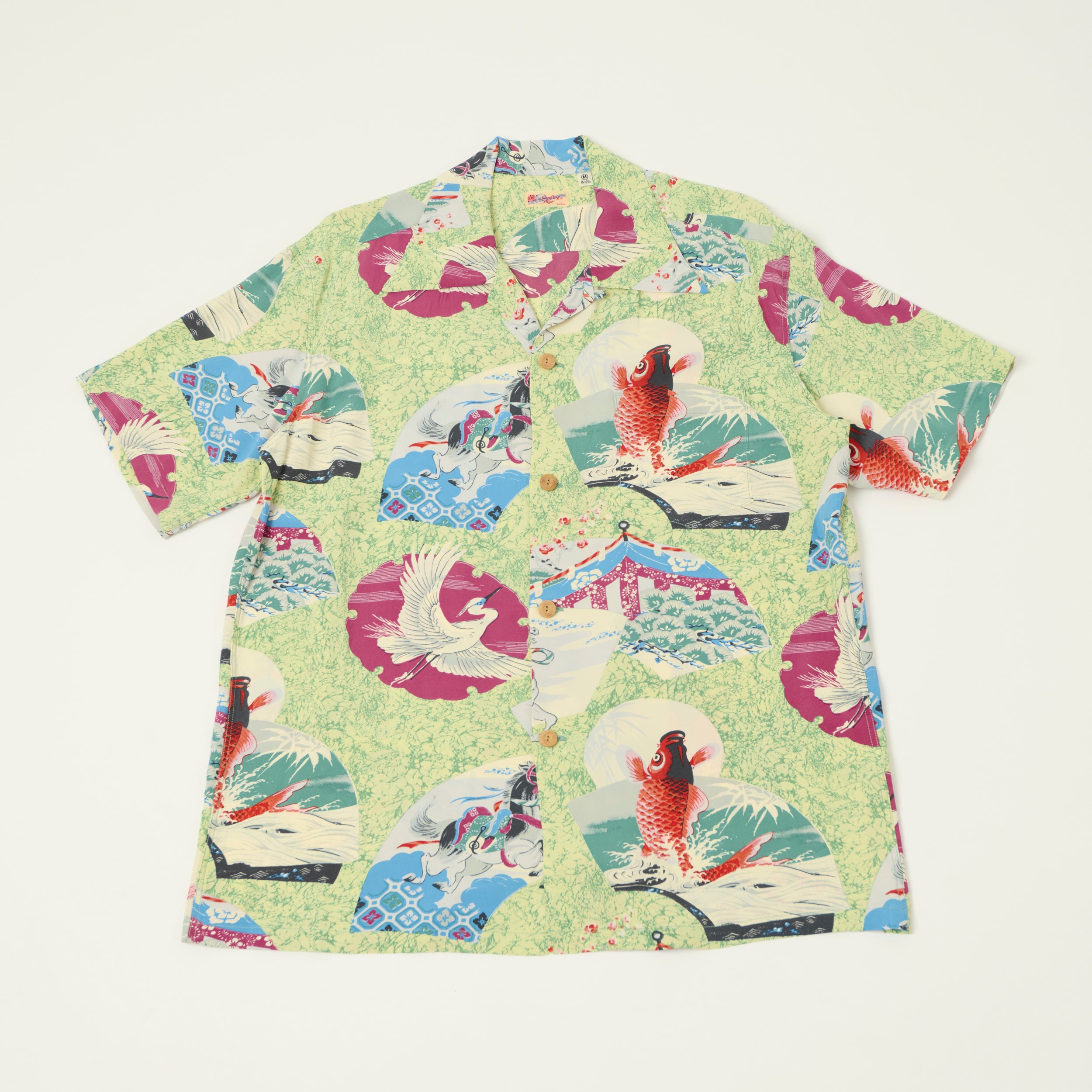 Sun Surf 'Koi' Short Sleeve Hawaiian Shirt - Green