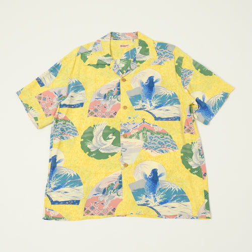 Sun Surf 'Koi' Short Sleeve Hawaiian Shirt - Yellow