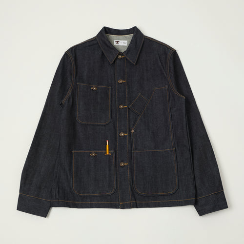 Tellason 14.75oz Kaihara Mills Denim Chore Jacket - Raw