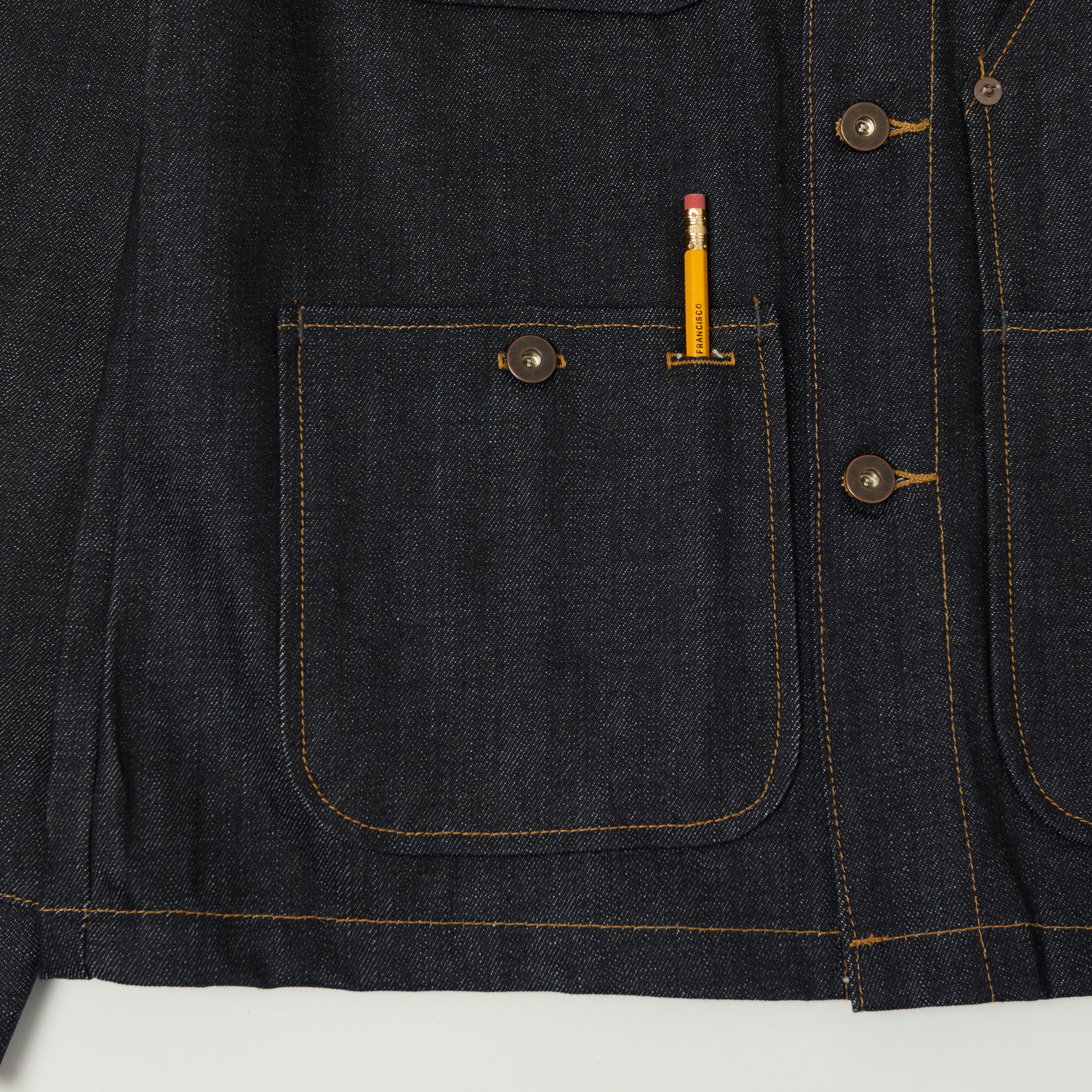 Tellason 14.75oz Kaihara Mills Denim Chore Jacket - Raw