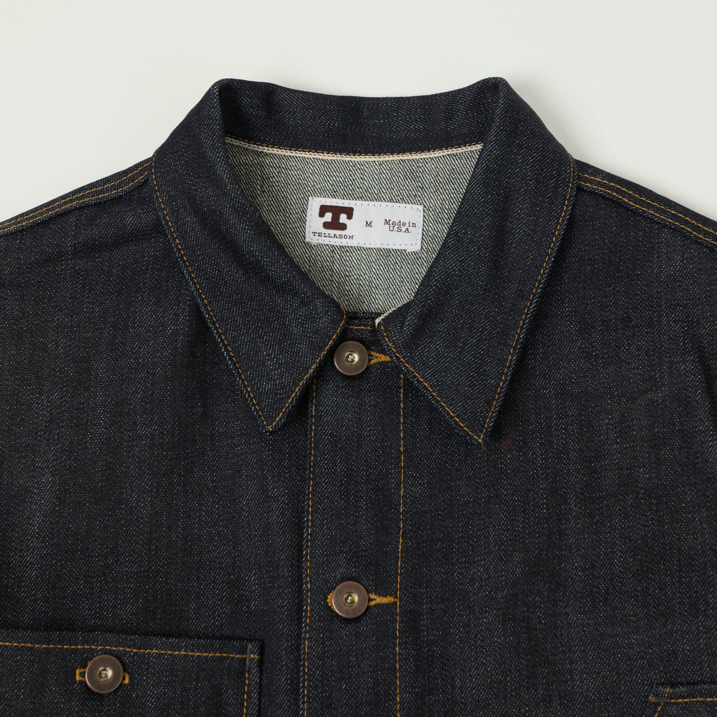 Tellason 14.75oz Kaihara Mills Denim Chore Jacket - Raw