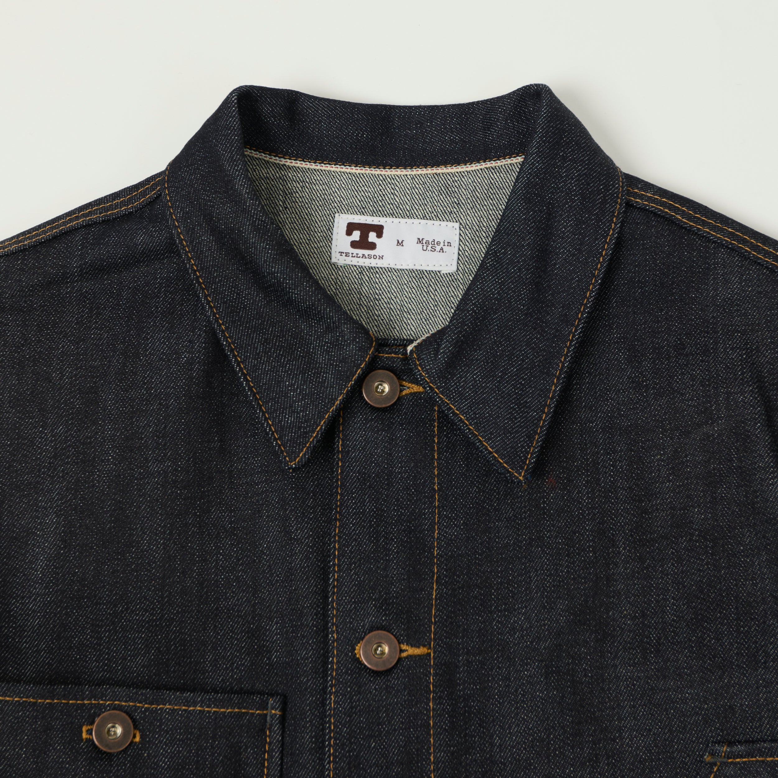 Tellason 14.75oz Kaihara Mills Denim Chore Jacket - Raw