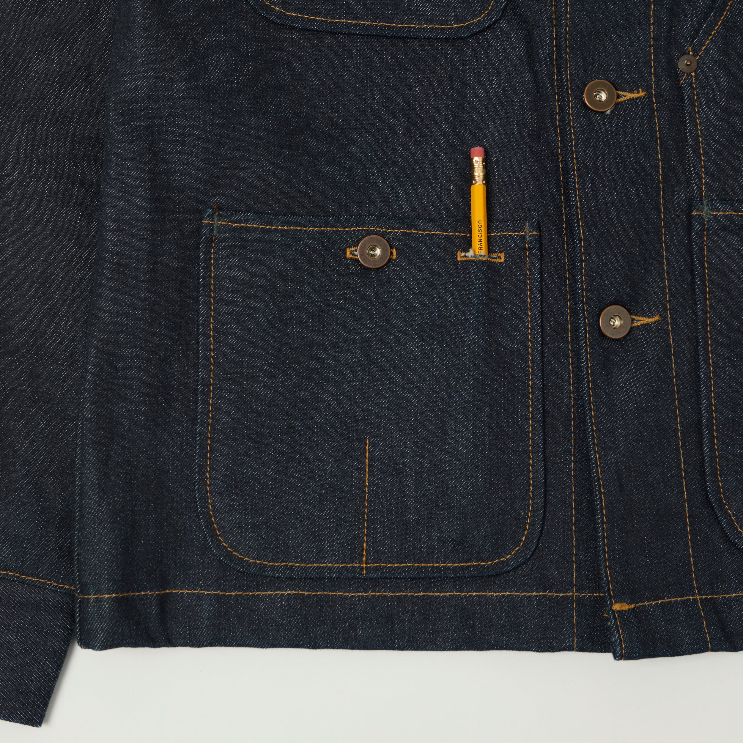 Tellason 16.5oz Kaihara Mills Denim Chore Jacket - Raw