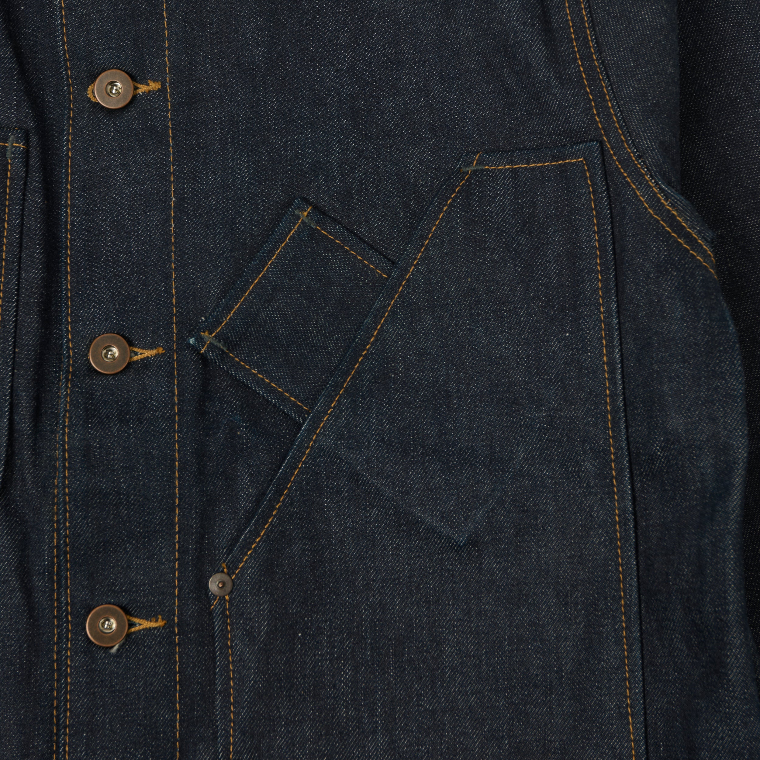 Tellason 16.5oz Kaihara Mills Denim Chore Jacket - Raw