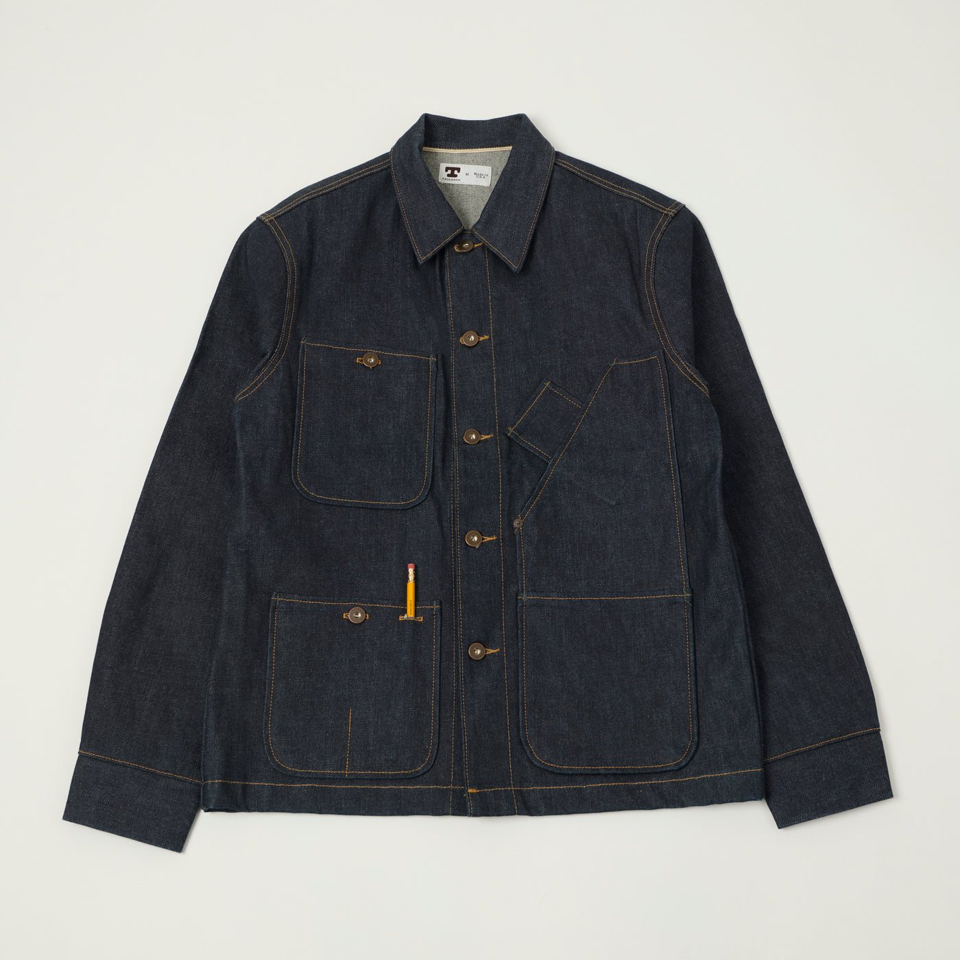 Tellason 16.5oz Kaihara Mills Denim Chore Jacket - Raw