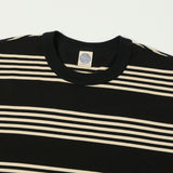 TOYS McCOY 'Multi Border Stripe' Quarter Sleeve Stripe Tee - Ivory/Black