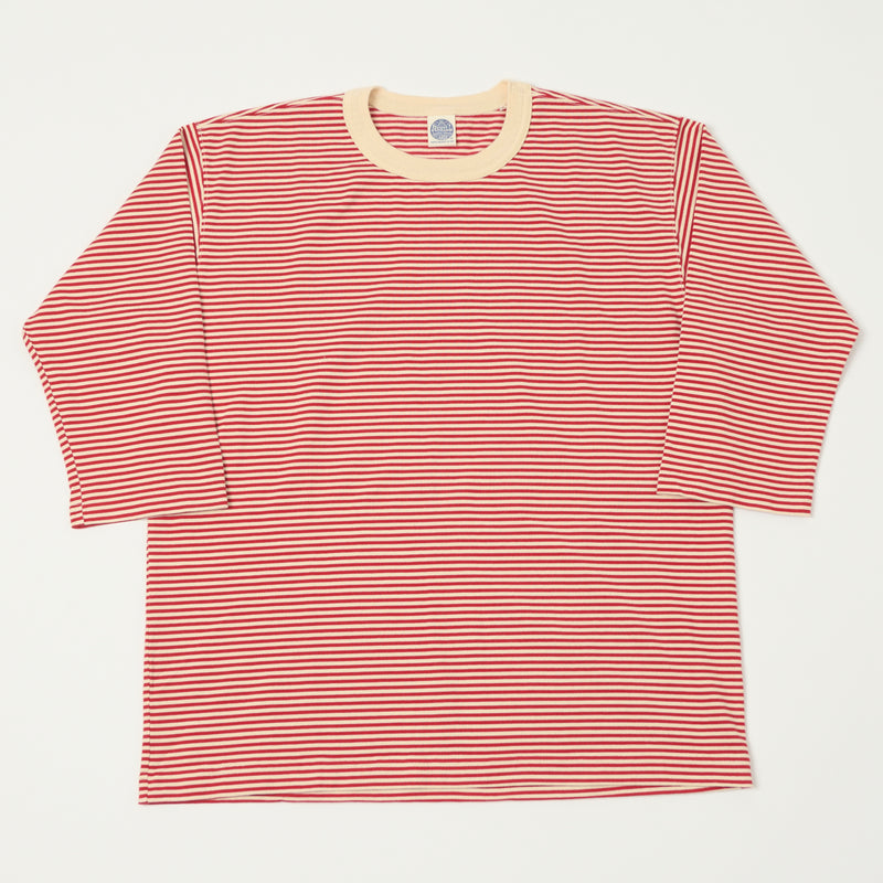 TOYS McCOY 'The Great American Hero' Quarter Sleeve Stripe Tee - Ivory/Red