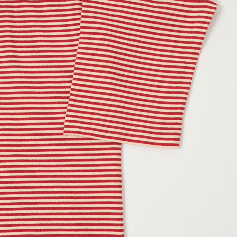 TOYS McCOY 'The Great American Hero' Quarter Sleeve Stripe Tee - Ivory/Red