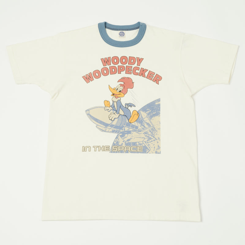 TOYS McCOY Woody Woodpecker 'In Space' Ringer Tee - White