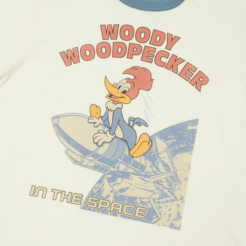 TOYS McCOY Woody Woodpecker 'In Space' Ringer Tee - White