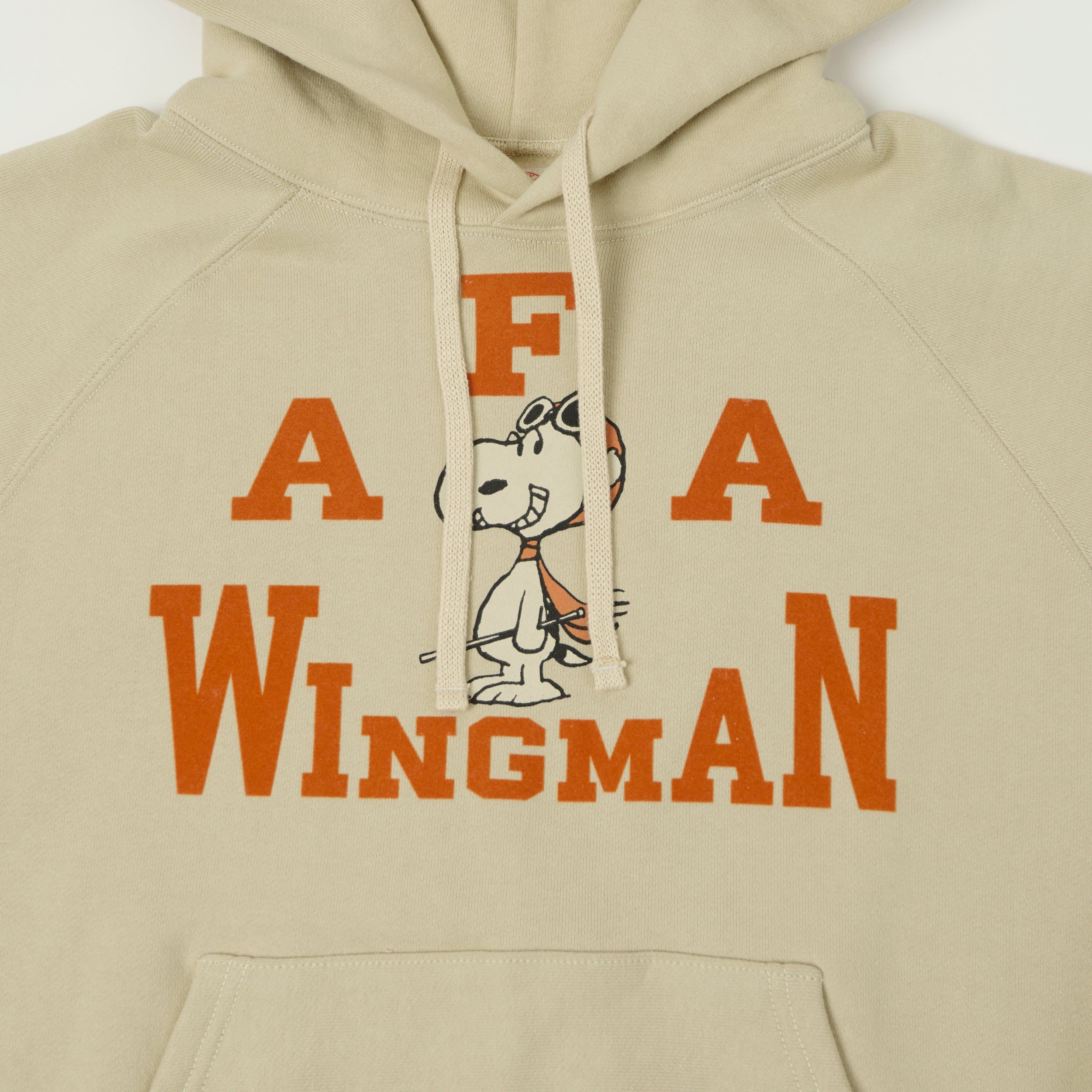 TOYS McCOY 'Snoopy Wingman' Parka Sweat - Ivory/Orange
