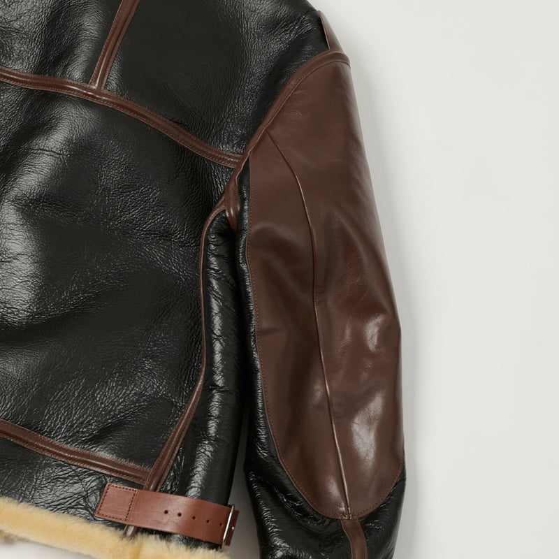 TOYS McCOY U.S.A.F B-3 Sheepskin Leather Flight Jacket - Black/Brown