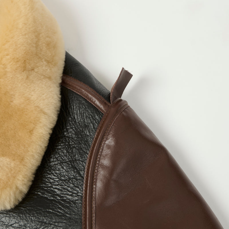 TOYS McCOY U.S.A.F B-3 Sheepskin Leather Flight Jacket - Black/Brown